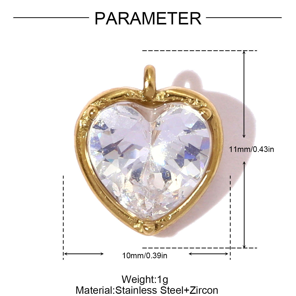 6pcs/pack French Retro Stainless Steel Rhinestone Love Heart Key DIY Charms Geometric Suqare Necklace Pendants Women Daisy Jewelry
