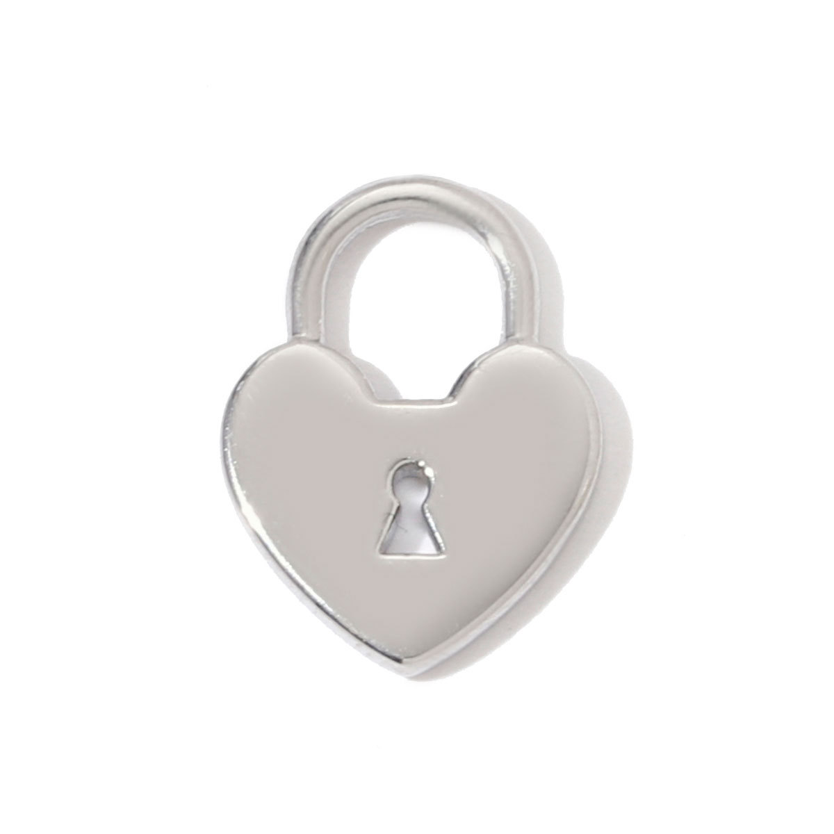 6pcs/pack Fashion Stainless Steel Love Heart Lock Key DIY Charms Wing Necklace Pendants Women Mirror Polish Rhinestone Jewelry