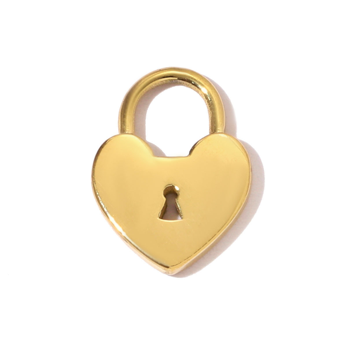 6pcs/pack Fashion Stainless Steel Love Heart Lock Key DIY Charms Wing Necklace Pendants Women Mirror Polish Rhinestone Jewelry