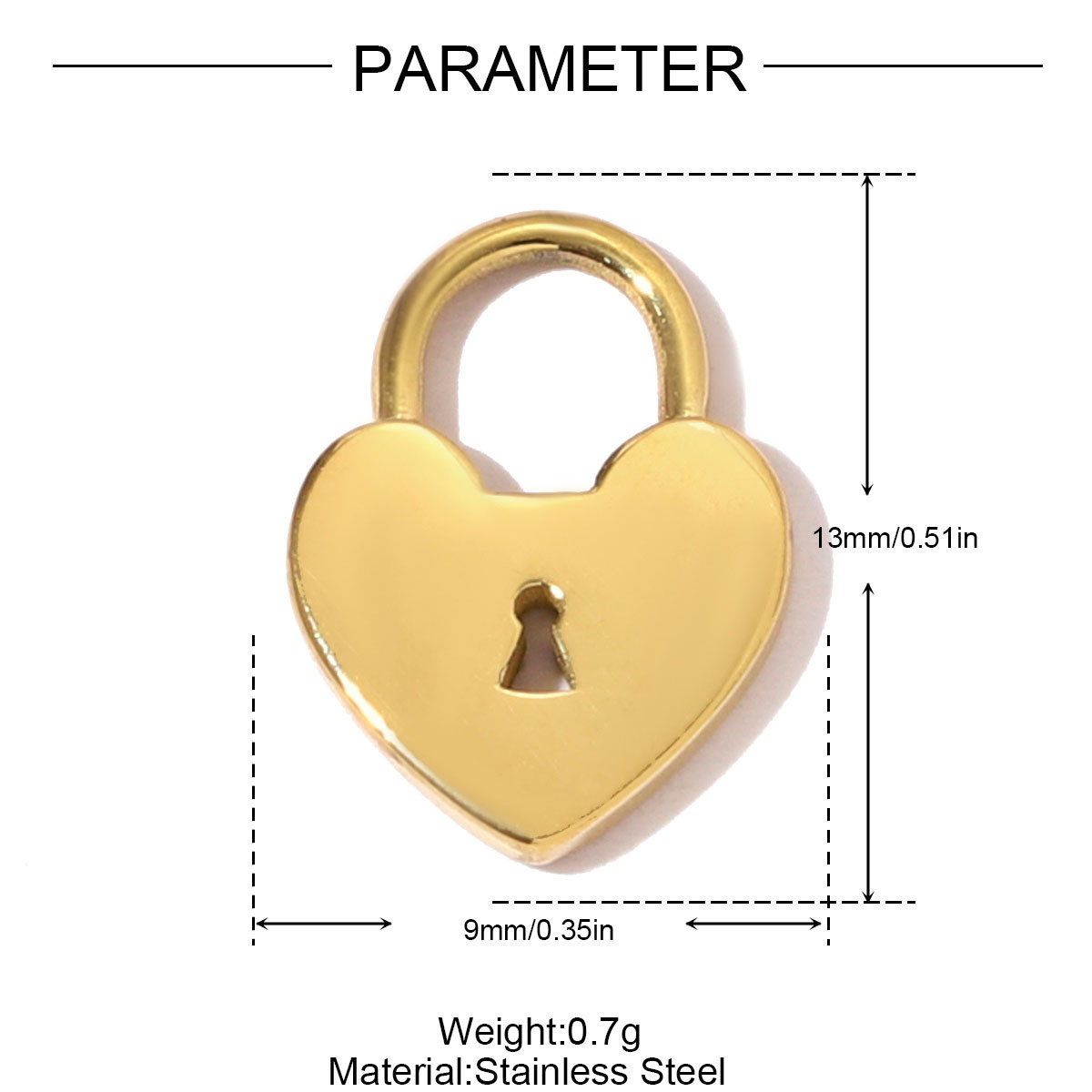 6pcs/pack Fashion Stainless Steel Love Heart Lock Key DIY Charms Wing Necklace Pendants Women Mirror Polish Rhinestone Jewelry