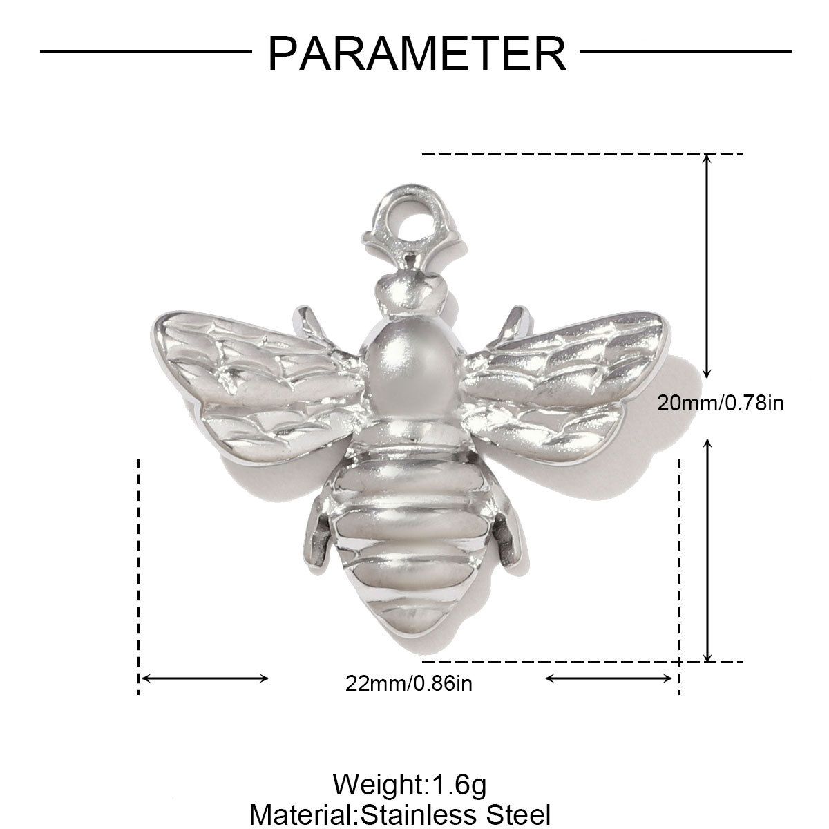 6pcs/pack Fashion Stainless Steel 3D Lock Bee DIY Charms Glasses Buddha Head Necklace Pendants Women Kettle Corgi Dog Jewelry
