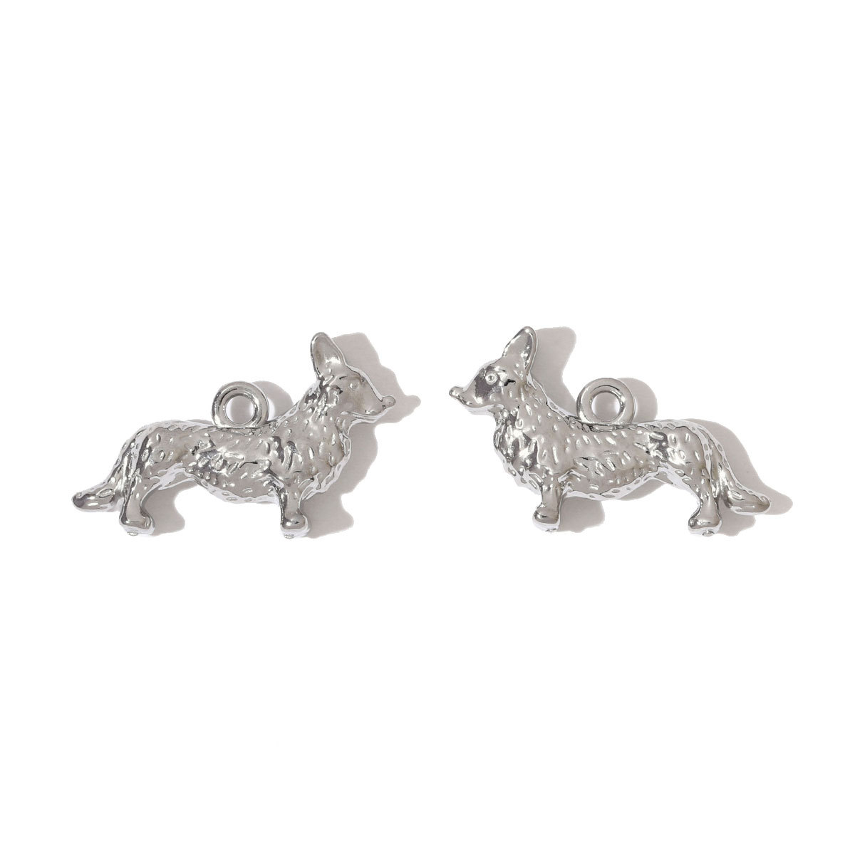 6pcs/pack Fashion Stainless Steel 3D Lock Bee DIY Charms Glasses Buddha Head Necklace Pendants Women Kettle Corgi Dog Jewelry
