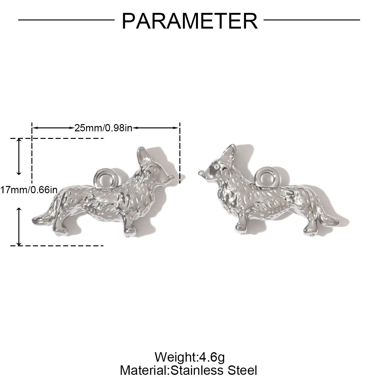 6pcs/pack Fashion Stainless Steel 3D Lock Bee DIY Charms Glasses Buddha Head Necklace Pendants Women Kettle Corgi Dog Jewelry