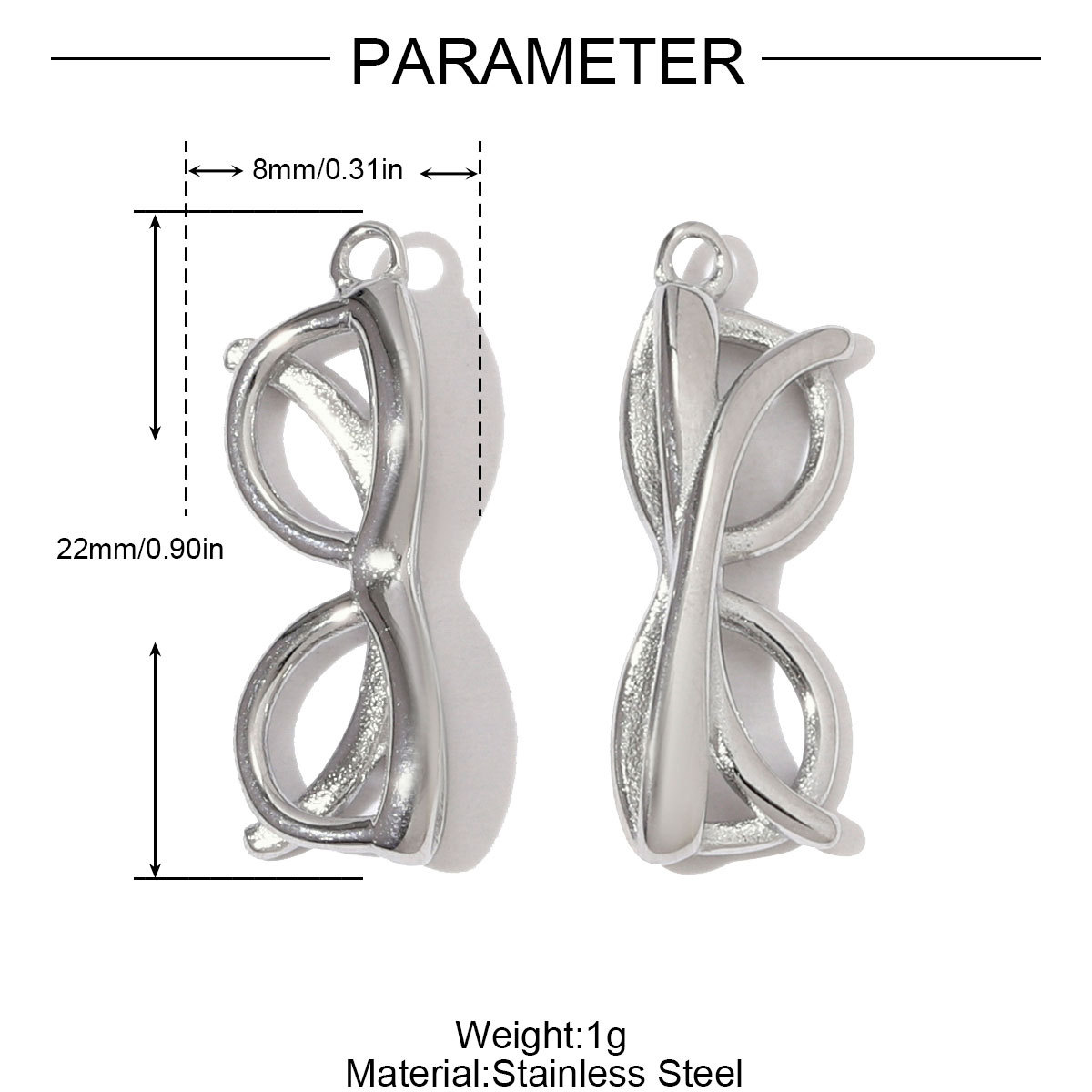 6pcs/pack Fashion Stainless Steel 3D Lock Bee DIY Charms Glasses Buddha Head Necklace Pendants Women Kettle Corgi Dog Jewelry