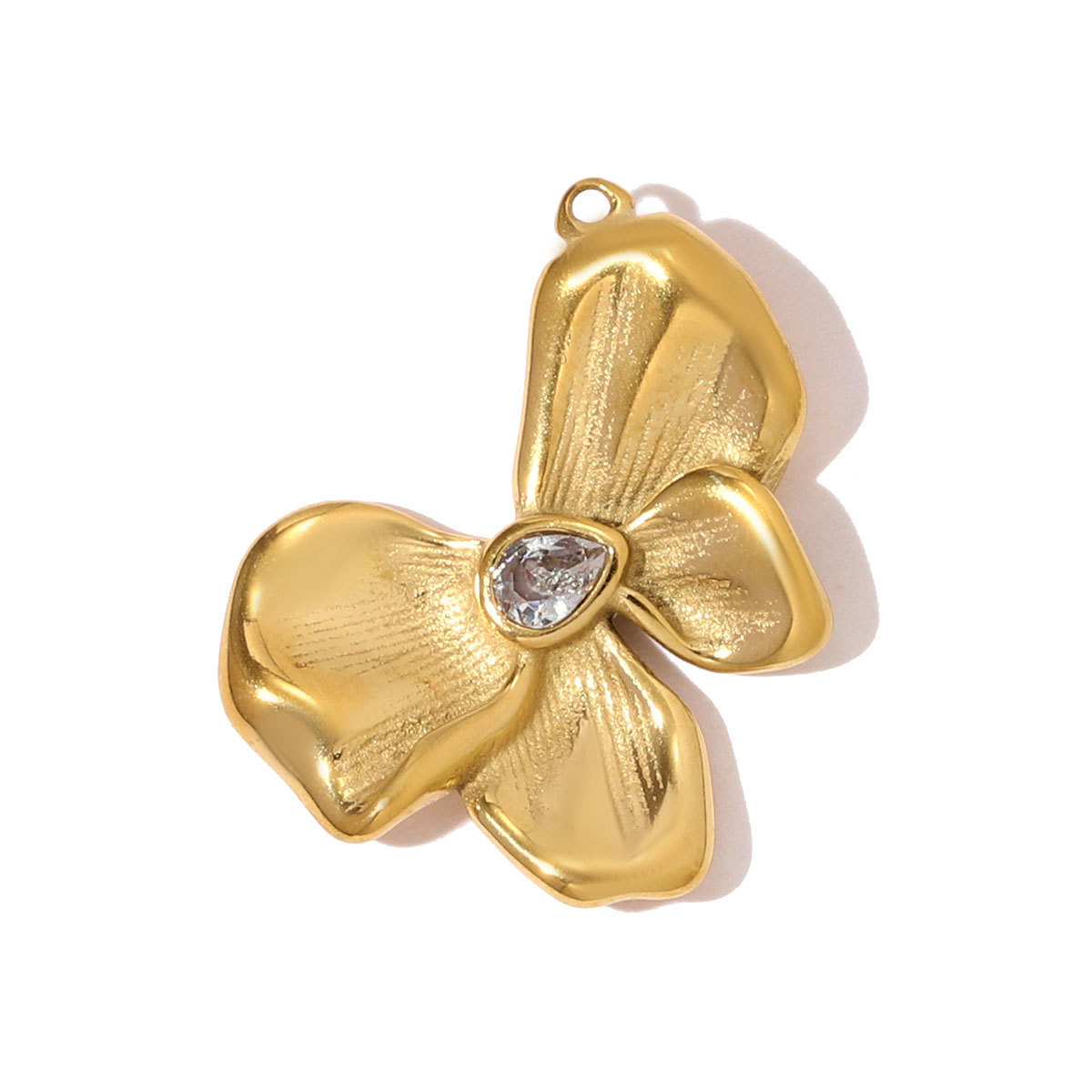 6pcs/pack French Stainless Steel Zircon Heart Clover Sun DIY Charms Flower Little Boy Necklace Pendants Women Geometric Oval Jewelry