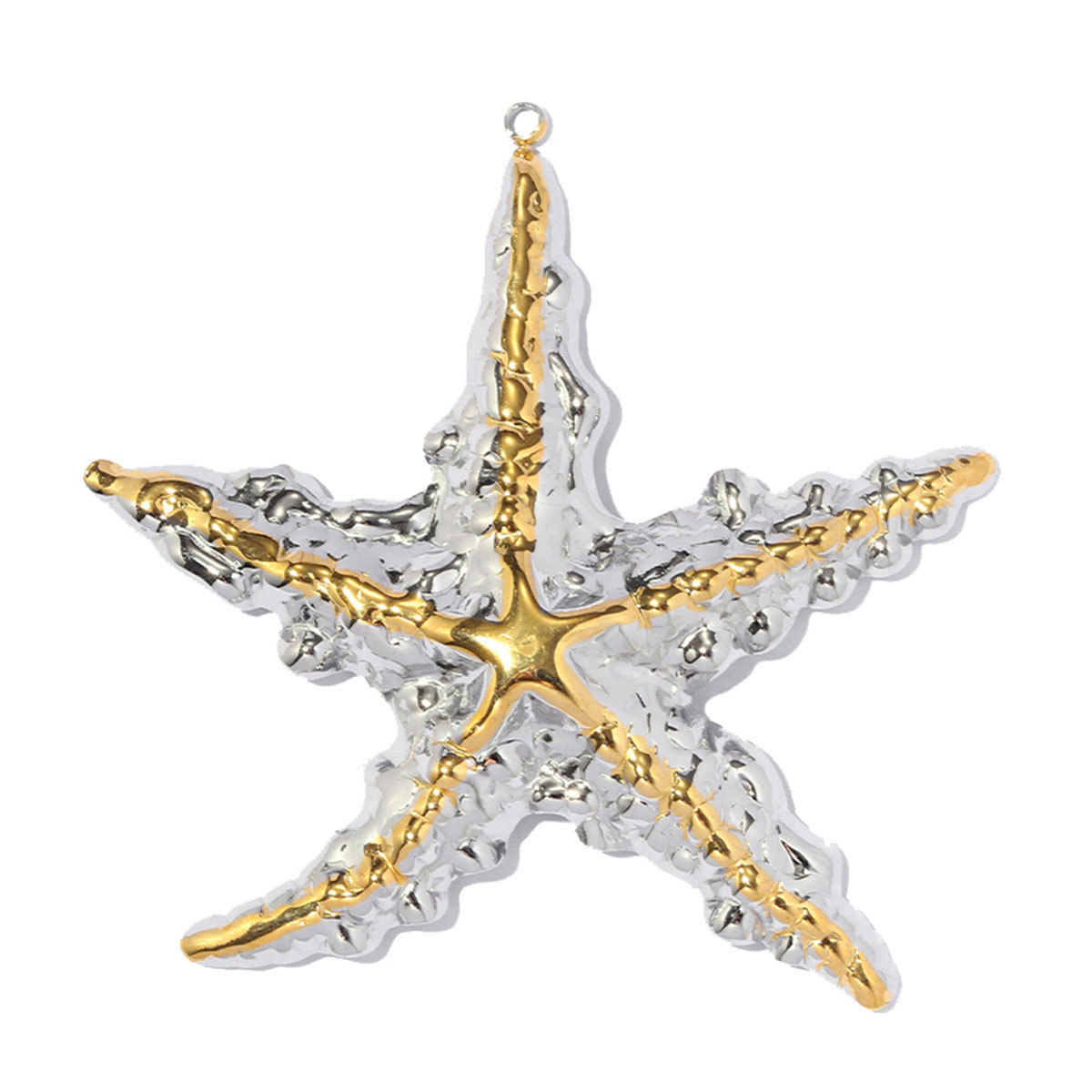 6pcs/pack Stainless Steel Two Tone Fish Tail Whale DIY Earring Charms Jellyfish Starfish Necklace Pendants Woman Shell Jewelry Wholesale