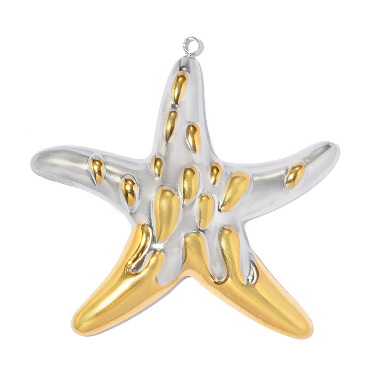 6pcs/pack Stainless Steel Two Tone Fish Tail Whale DIY Earring Charms Jellyfish Starfish Necklace Pendants Woman Shell Jewelry Wholesale