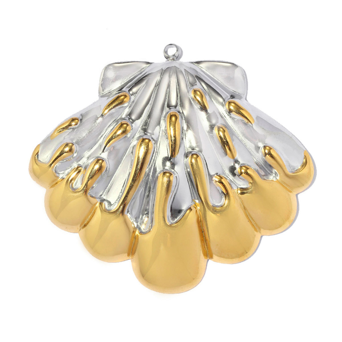 6pcs/pack Stainless Steel Two Tone Fish Tail Whale DIY Earring Charms Jellyfish Starfish Necklace Pendants Woman Shell Jewelry Wholesale