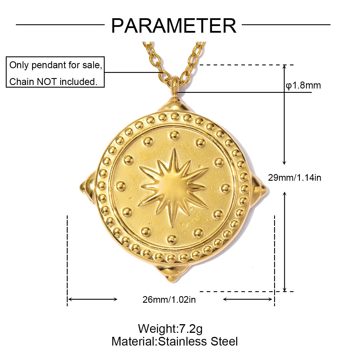6pcs/pack Stainless Steel Rhinestone Love Heart DIY Charms Moon Star Necklace Pendants Woman Star Sunflower Jewelry Wholesale