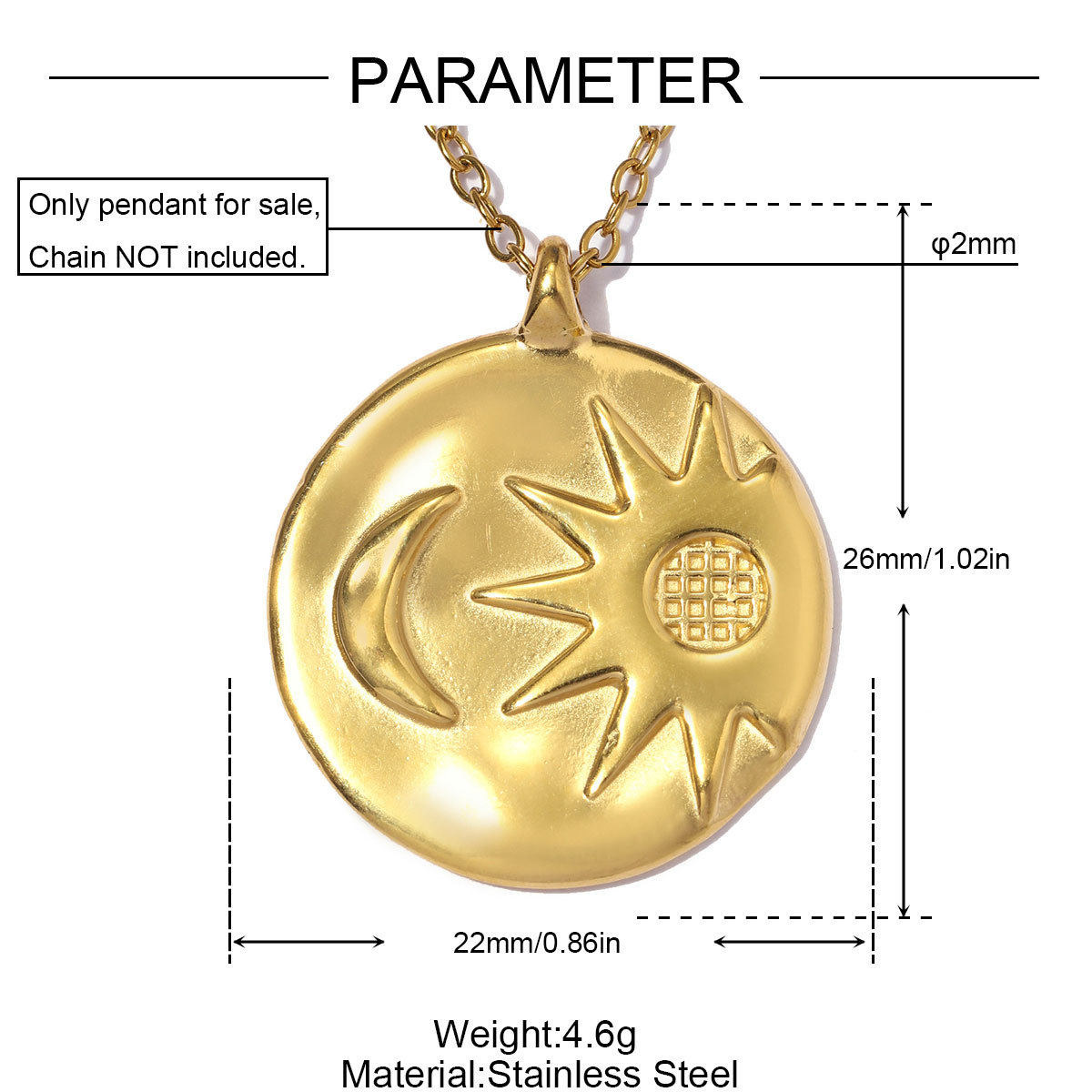 6pcs/pack Stainless Steel Rhinestone Love Heart DIY Charms Moon Star Necklace Pendants Woman Star Sunflower Jewelry Wholesale
