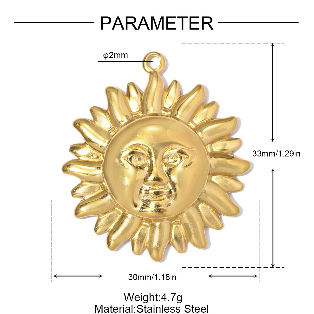 6pcs/pack Stainless Steel Rhinestone Love Heart DIY Charms Moon Star Necklace Pendants Woman Star Sunflower Jewelry Wholesale