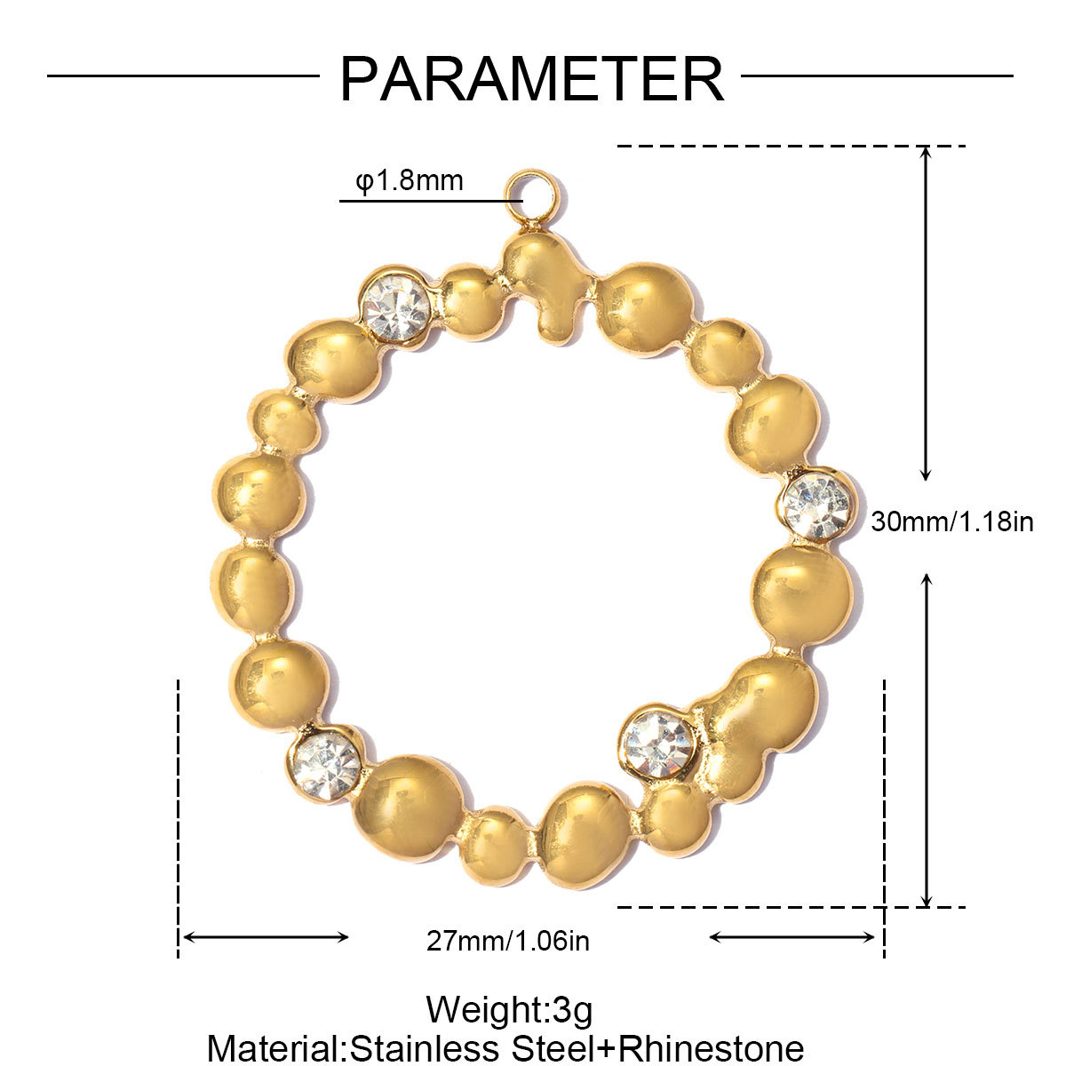 6pcs/pack Stainless Steel Compass Sun DIY Earring Charms Rhinestone Square Round Circle Necklace Pendants Woman Roller Skates Jewelry