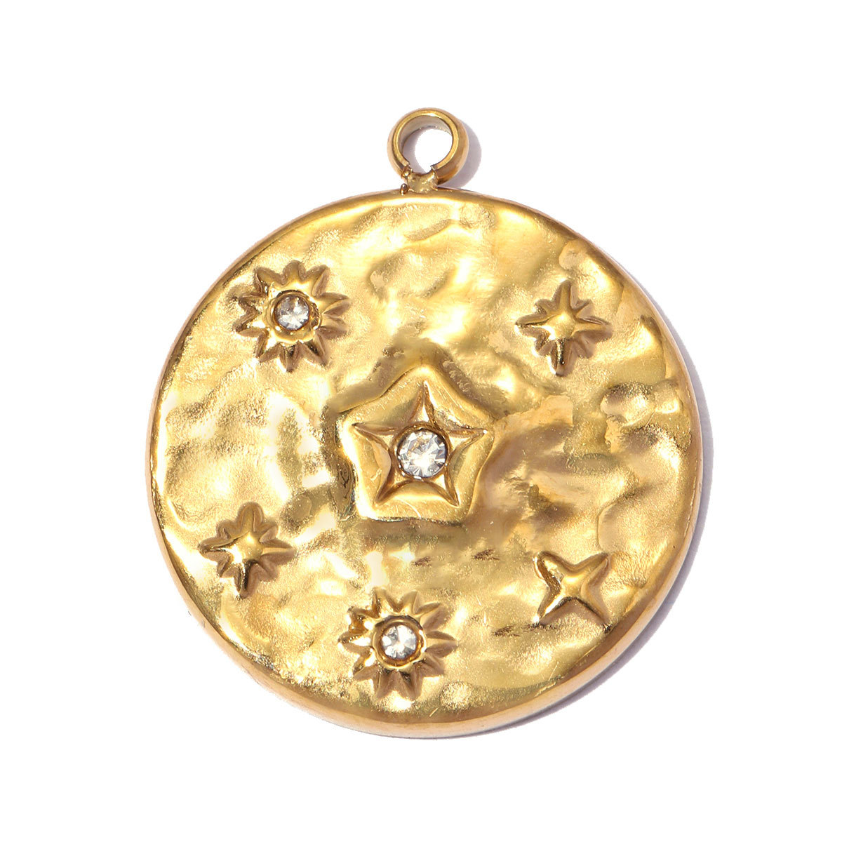 6pcs/pack Stainless Steel Compass Sun DIY Earring Charms Rhinestone Square Round Circle Necklace Pendants Woman Roller Skates Jewelry