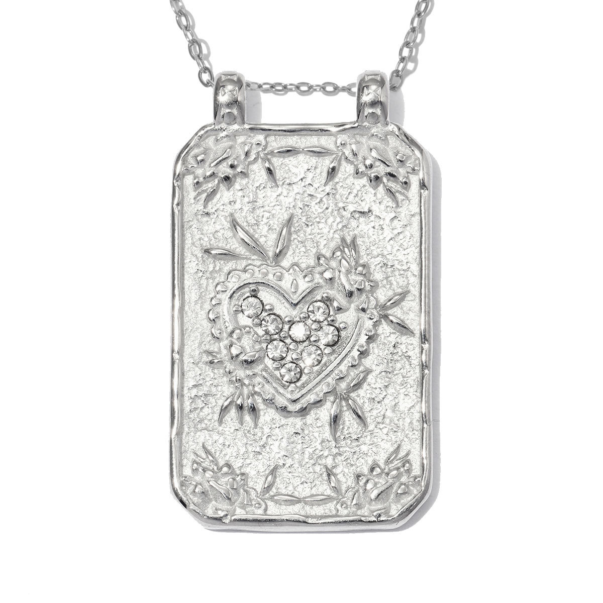 6pcs/pack Stainless Steel Tarot Cards Cross Hand DIY Charms Rhinestone Moon Star Sun Necklace Pendants Woman Heart Mask Jewelry