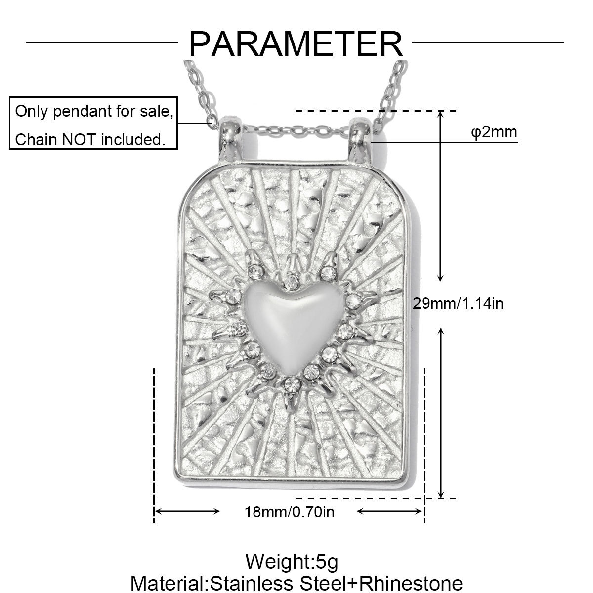 6pcs/pack Stainless Steel Tarot Cards Cross Hand DIY Charms Rhinestone Moon Star Sun Necklace Pendants Woman Heart Mask Jewelry