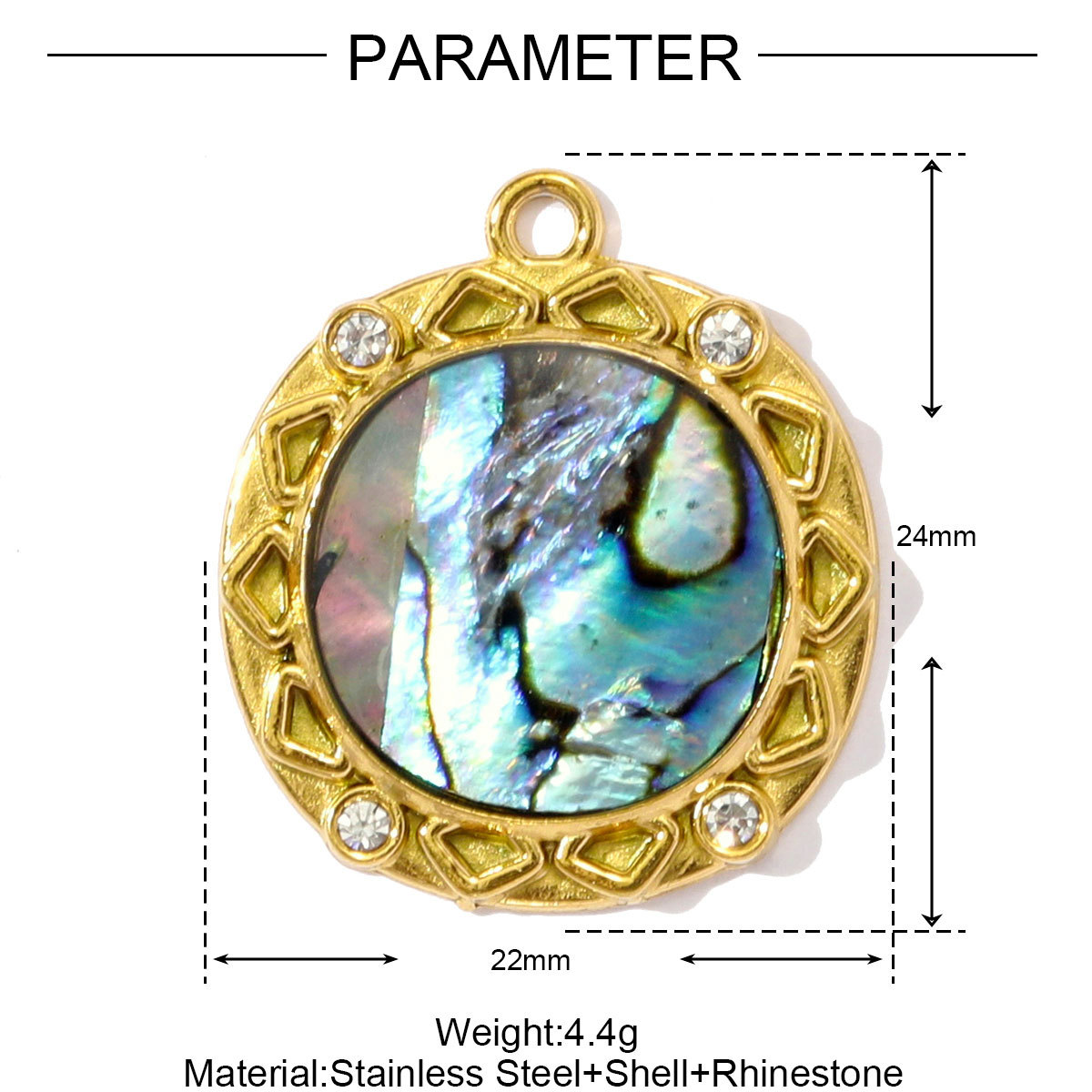 6pcs/pack French Stainless Steel Abalone Love Heart Star DIY Earring Charms Butterfly Necklace Pendant Women Enamel Starfish Jewelry