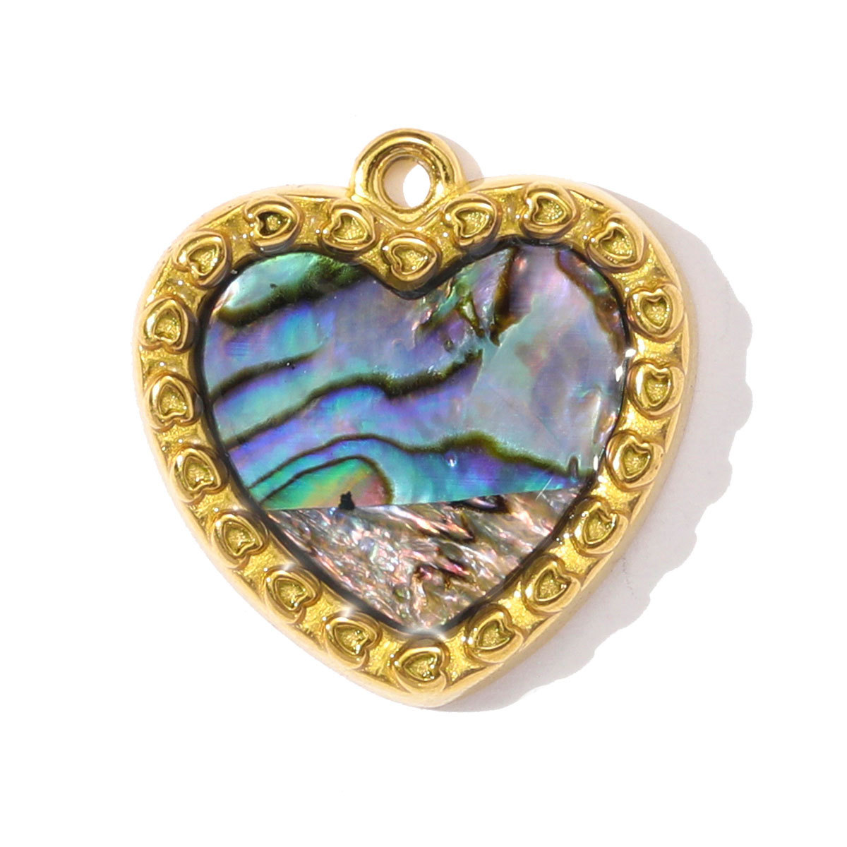 6pcs/pack French Stainless Steel Abalone Love Heart Star DIY Earring Charms Butterfly Necklace Pendant Women Enamel Starfish Jewelry