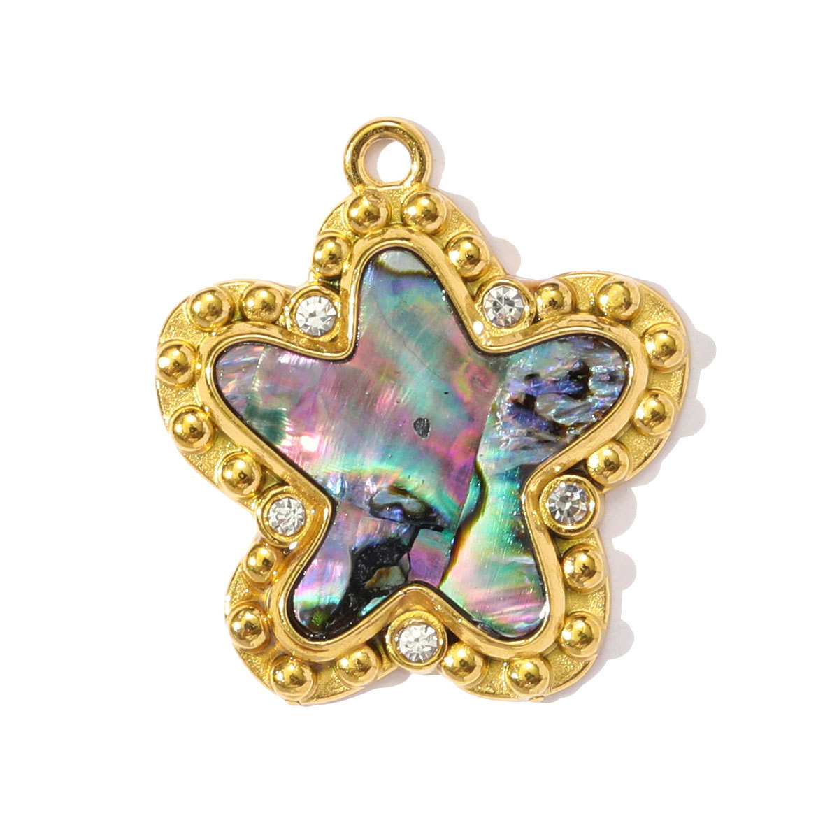 6pcs/pack French Stainless Steel Abalone Love Heart Star DIY Earring Charms Butterfly Necklace Pendant Women Enamel Starfish Jewelry