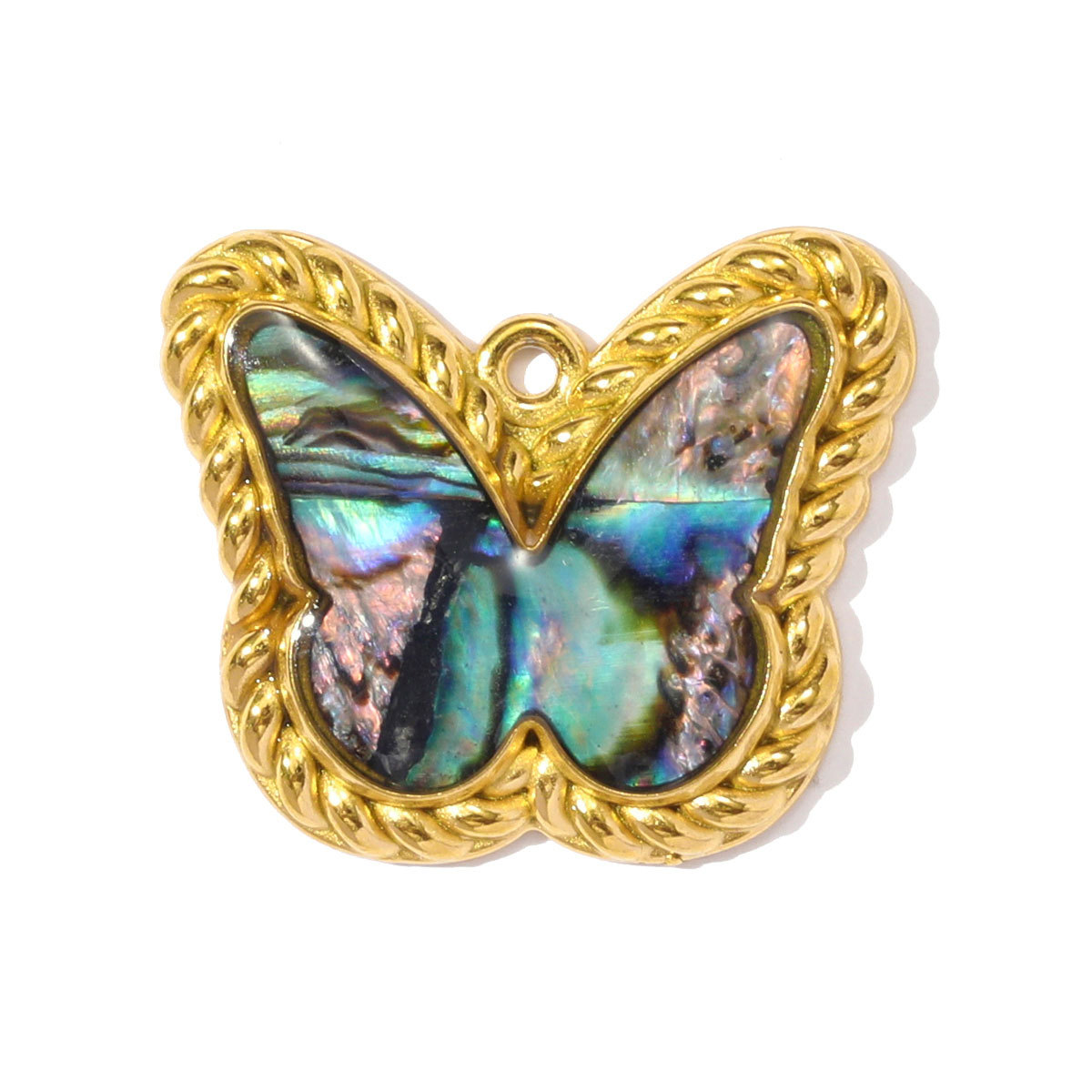 6pcs/pack French Stainless Steel Abalone Love Heart Star DIY Earring Charms Butterfly Necklace Pendant Women Enamel Starfish Jewelry