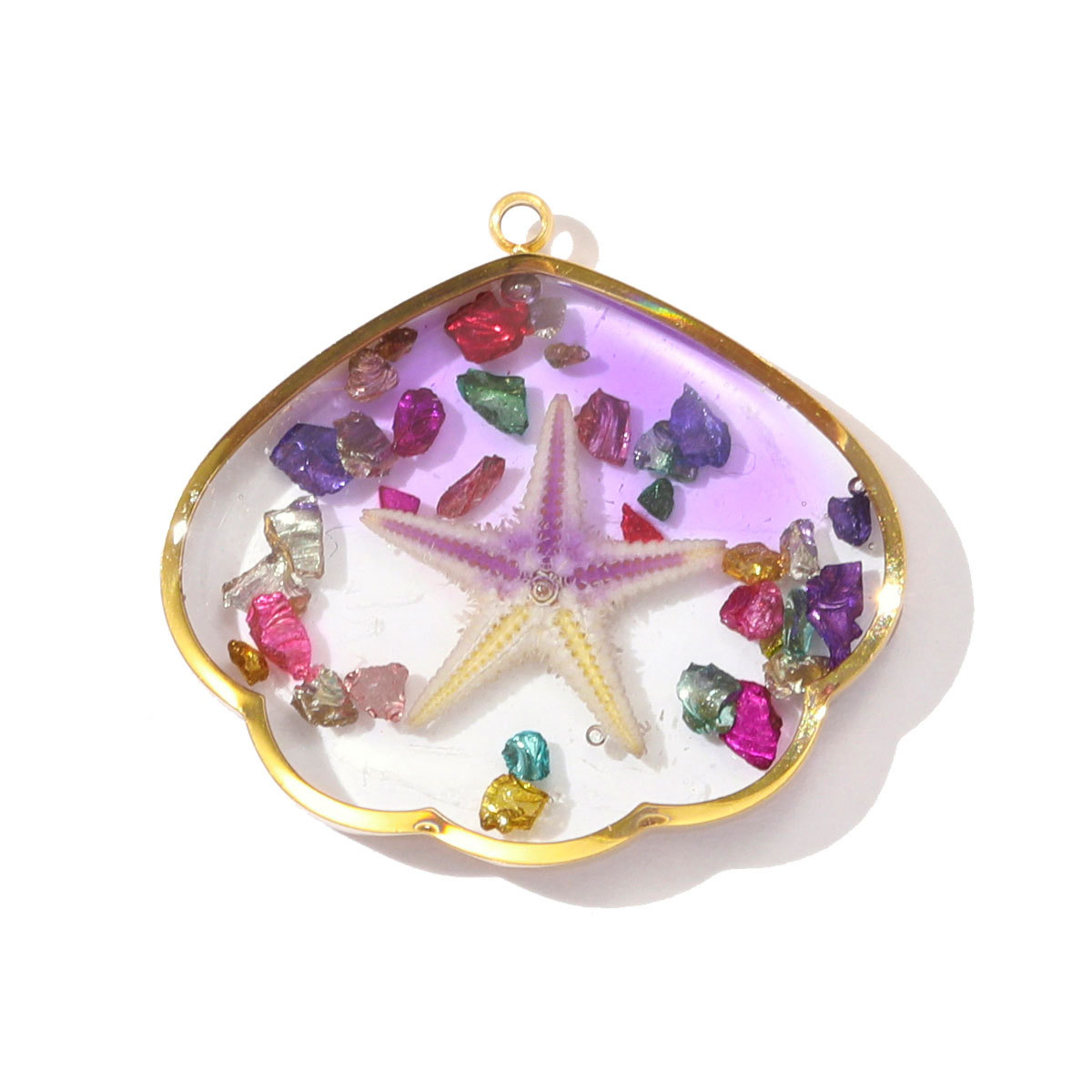 6pcs/pack French Stainless Steel Abalone Love Heart Star DIY Earring Charms Butterfly Necklace Pendant Women Enamel Starfish Jewelry