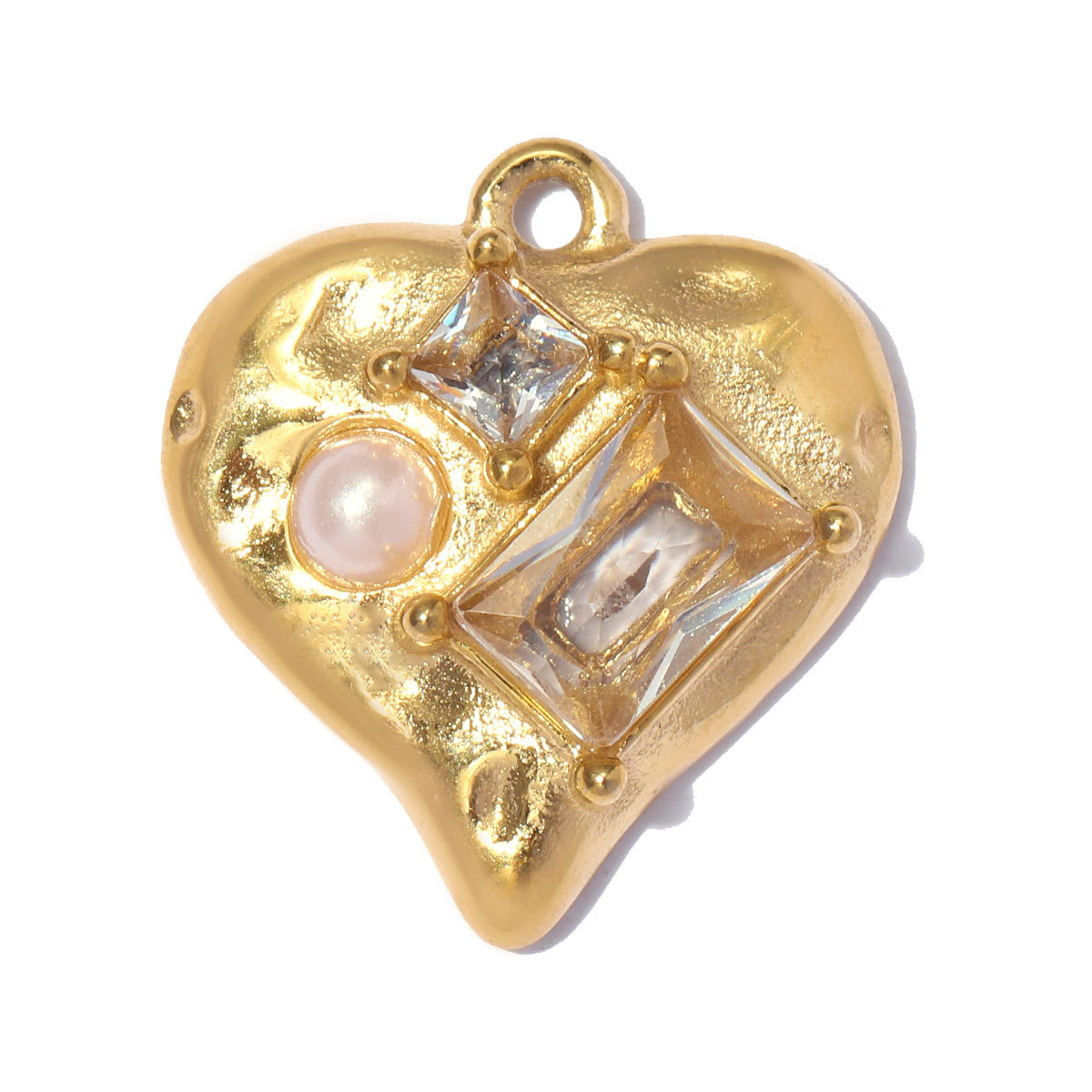 6pcs/pack Stainless Steel Flower Zircon DIY Charms Rhinestone Envelope Heart Necklace Pendants Woman Leaf Round Jewelry Wholesale