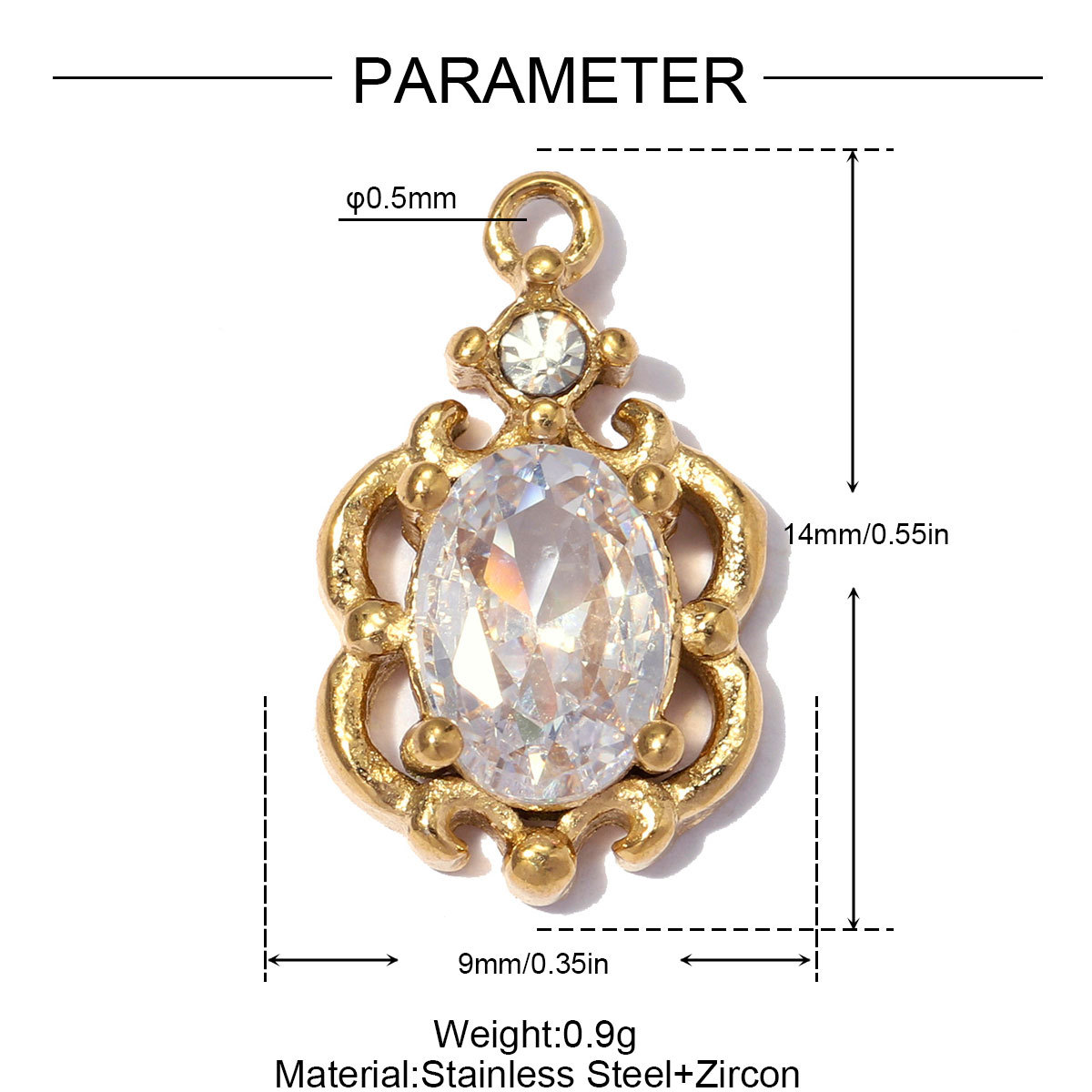 6pcs/pack Stainless Steel Flower Zircon DIY Charms Rhinestone Envelope Heart Necklace Pendants Woman Leaf Round Jewelry Wholesale