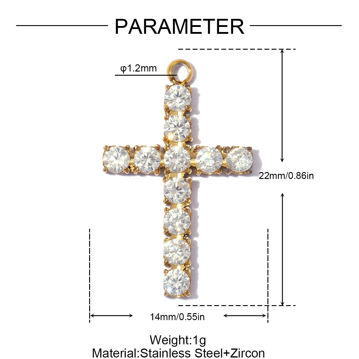 6pcs/pack Stainless Steel Zircon Cross Rose DIY Charms Evil Eye Square Card Necklace Pendants Woman Oval Heart Jewelry Wholesale