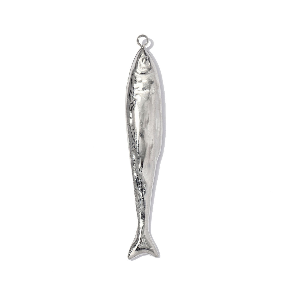 6pcs/pack Stainless Steel Rhinestone Fish Conch DIY Earring Charms Devil Ray Necklace Pendants Woman Fishbone Jewelry Wholesale
