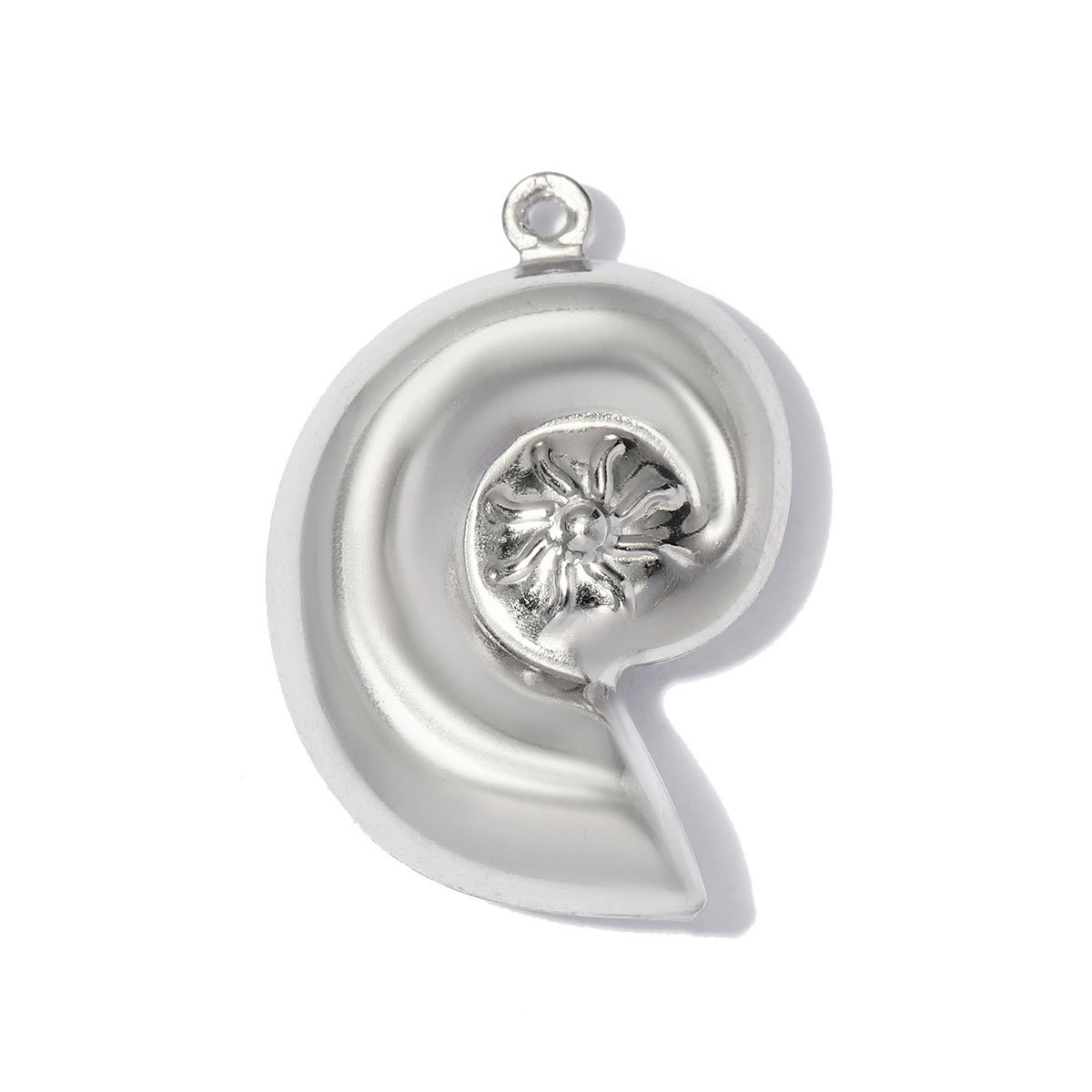 6pcs/pack Stainless Steel Rhinestone Fish Conch DIY Earring Charms Devil Ray Necklace Pendants Woman Fishbone Jewelry Wholesale