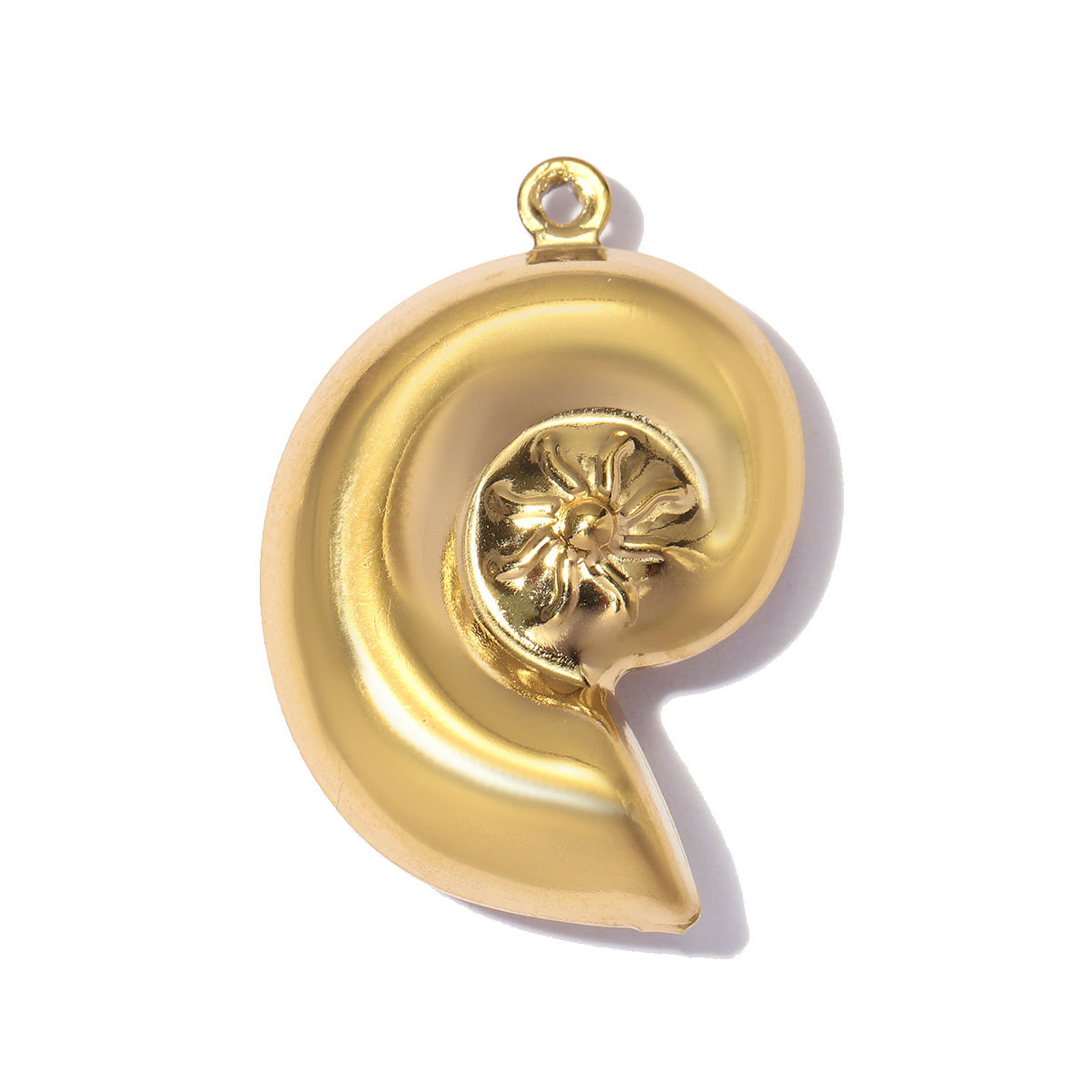 6pcs/pack Stainless Steel Rhinestone Fish Conch DIY Earring Charms Devil Ray Necklace Pendants Woman Fishbone Jewelry Wholesale