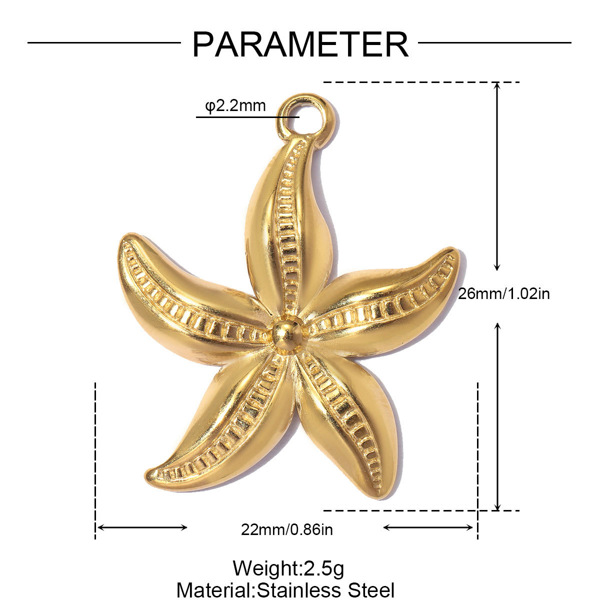 6pcs/pack Fashion Stainless Steel Rainbow Enamel Shell DIY Earring Charms Starfish Necklace Pendants Woman Holiday Jewelry Wholesale