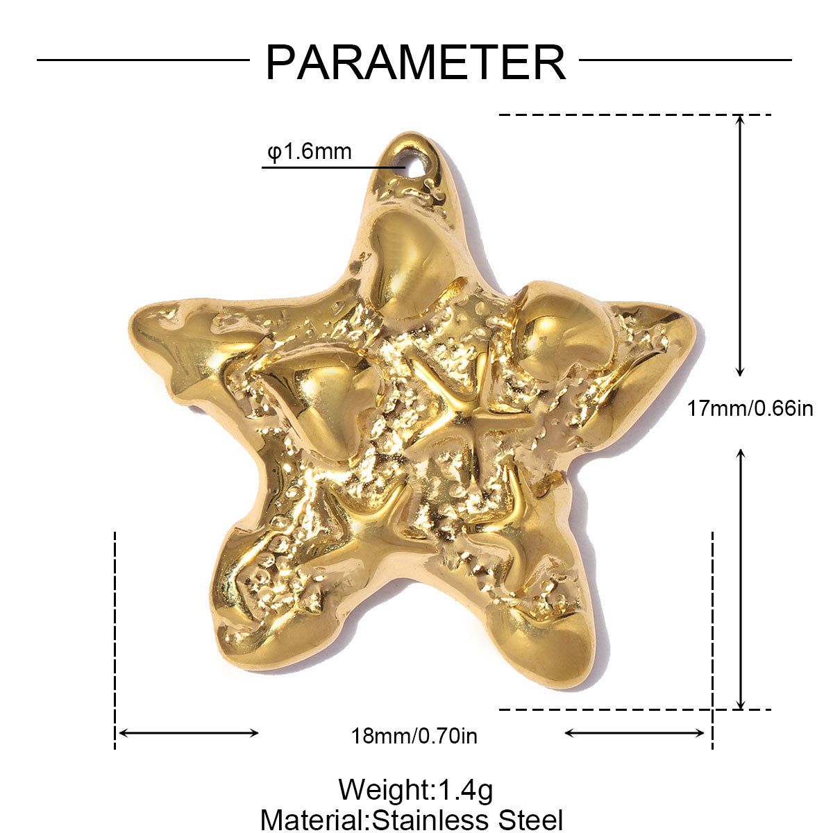6pcs/pack Fashion Stainless Steel Rainbow Enamel Shell DIY Earring Charms Starfish Necklace Pendants Woman Holiday Jewelry Wholesale