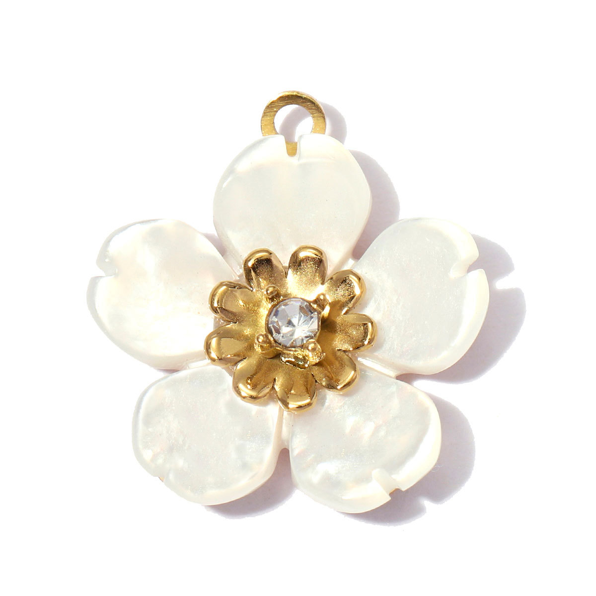 6pcs/pack Stainless Steel Natural Stone Flower DIY Charms Leaf Life Tree Waterdrop Necklace Pendants Woman Moon Jewelry Wholesale