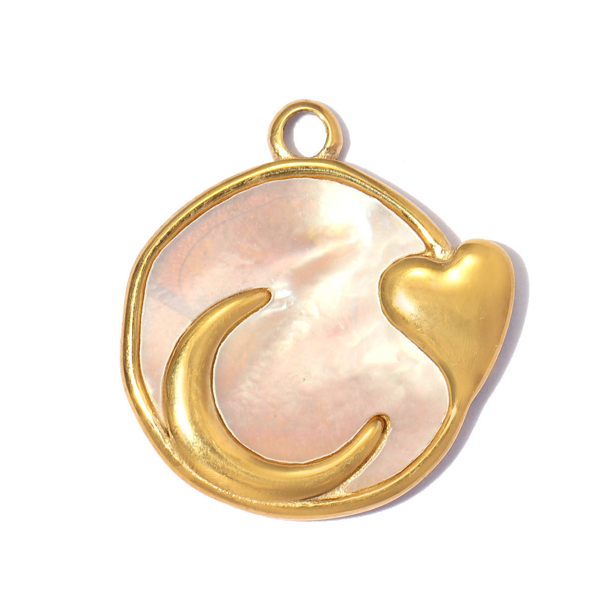 6pcs/pack Stainless Steel Natural Stone Flower DIY Charms Leaf Life Tree Waterdrop Necklace Pendants Woman Moon Jewelry Wholesale