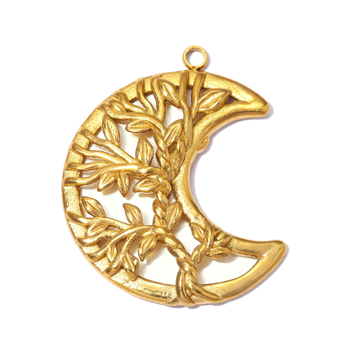 6pcs/pack Stainless Steel Natural Stone Flower DIY Charms Leaf Life Tree Waterdrop Necklace Pendants Woman Moon Jewelry Wholesale