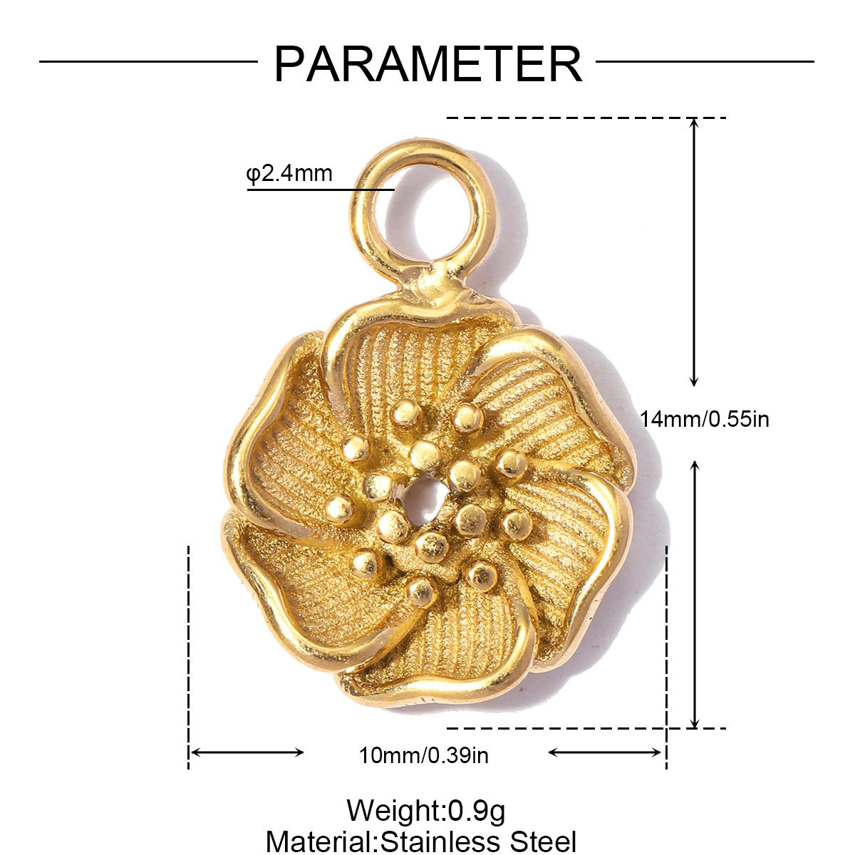 6pcs/pack Stainless Steel Enamel Flower DIY Bracelet Charms Daisy Clover Waterdrop Necklace Pendants Woman Sunflower Jewelry Wholesale