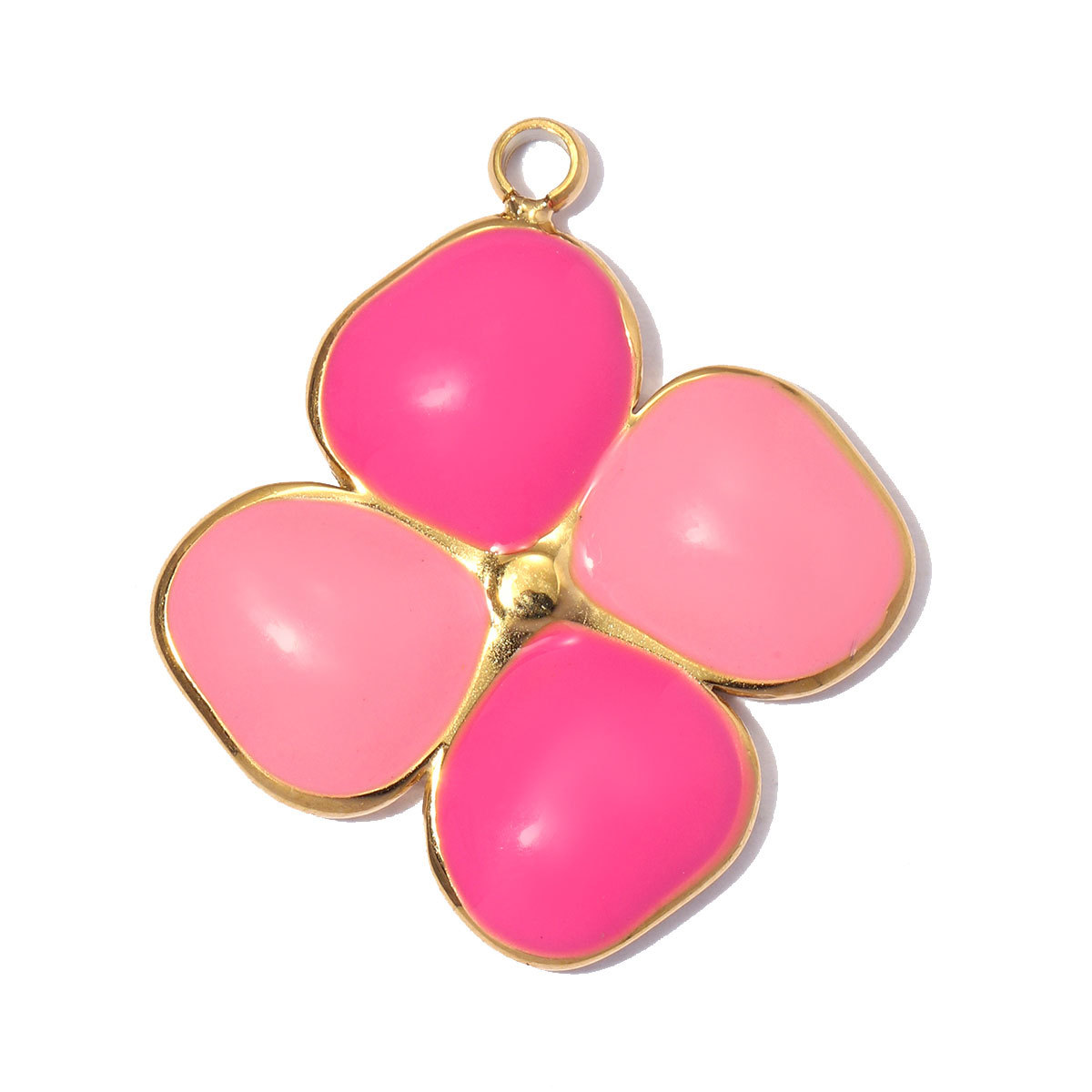 6pcs/pack Stainless Steel Enamel Flower DIY Bracelet Charms Daisy Clover Waterdrop Necklace Pendants Woman Sunflower Jewelry Wholesale