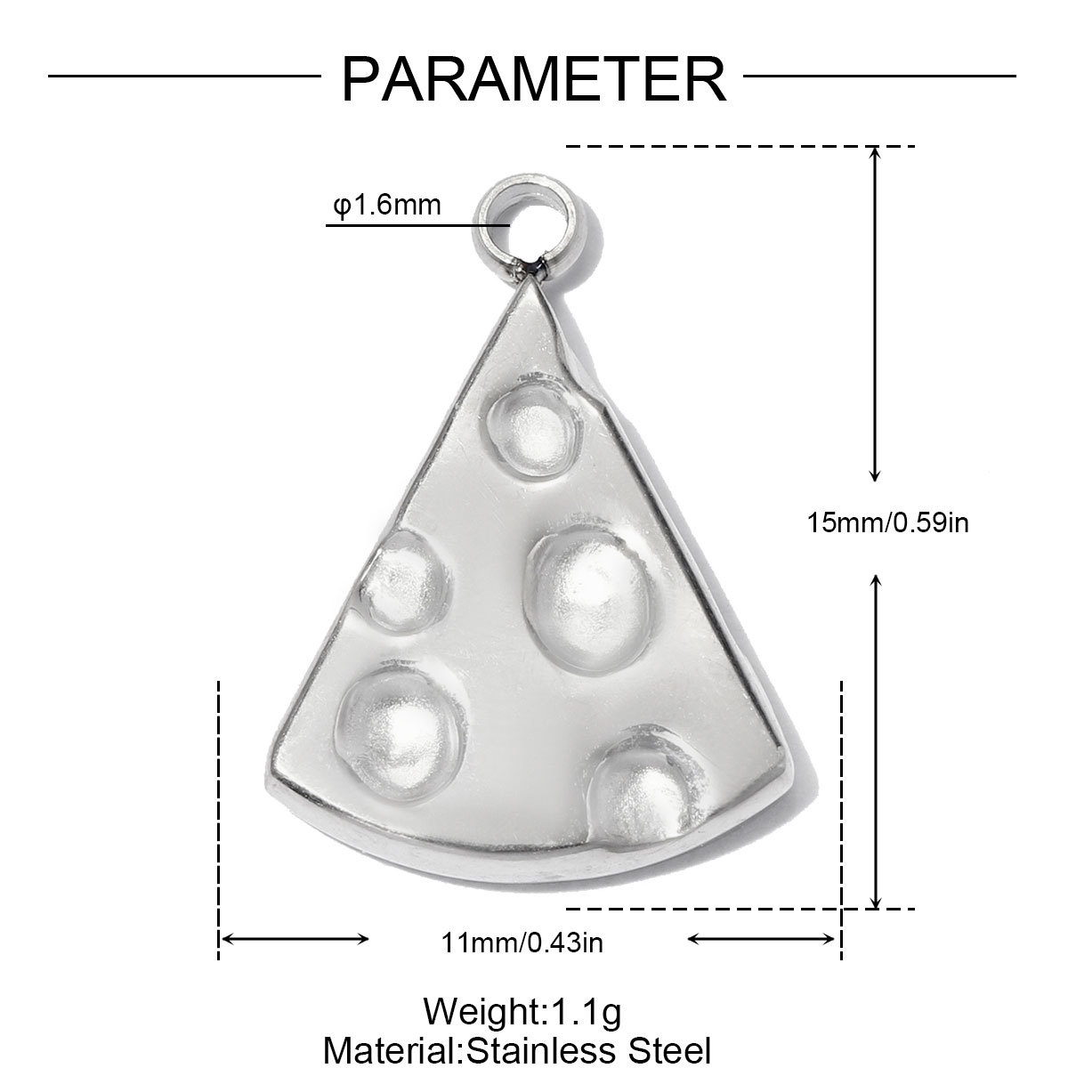 6pcs/pack Stainless Steel Resin Cherry DIY Bracelet Charms Cheese Ice Cream Cone Necklace Pendants Woman Hazelnut Shoe Accessory