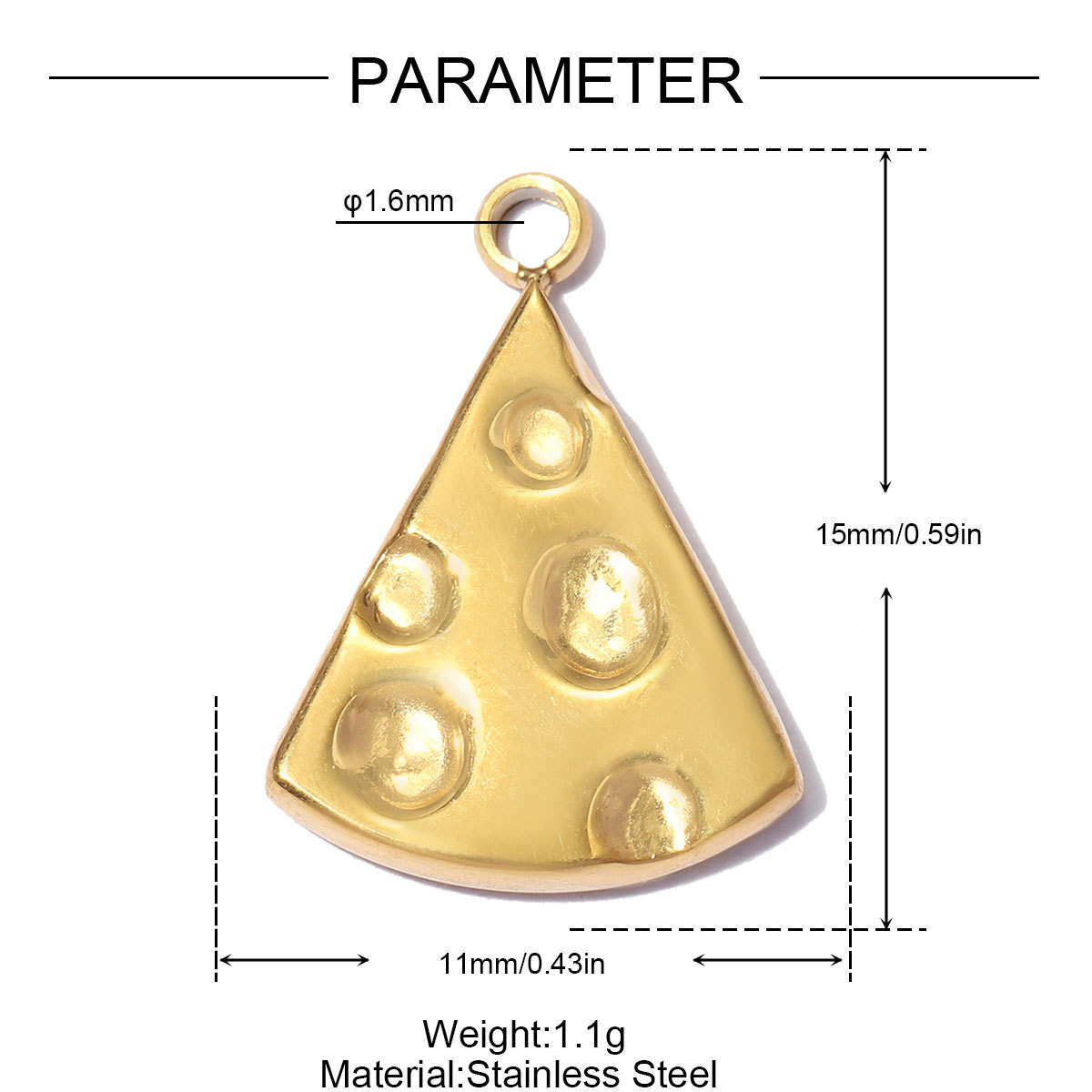 6pcs/pack Stainless Steel Resin Cherry DIY Bracelet Charms Cheese Ice Cream Cone Necklace Pendants Woman Hazelnut Shoe Accessory