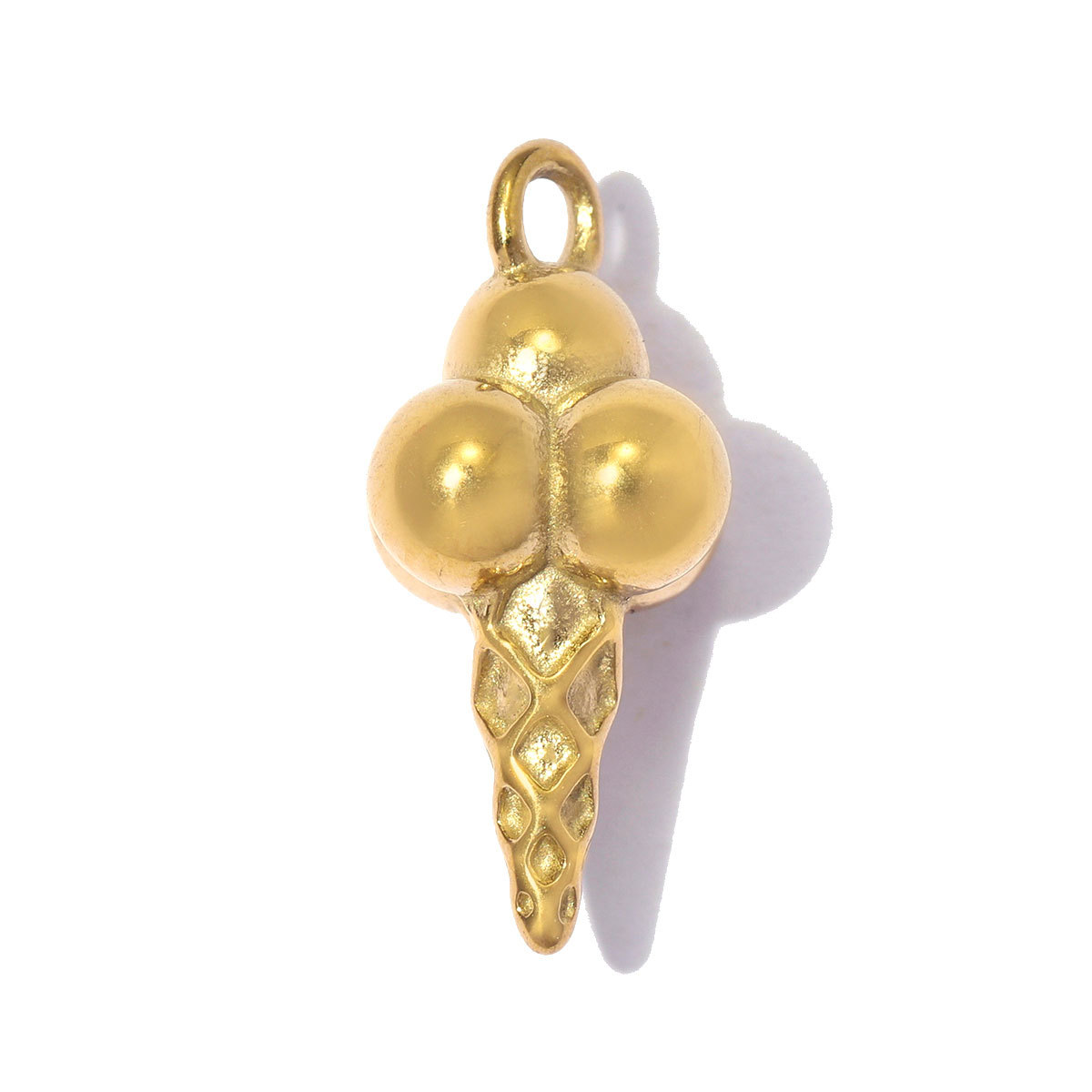 6pcs/pack Stainless Steel Resin Cherry DIY Bracelet Charms Cheese Ice Cream Cone Necklace Pendants Woman Hazelnut Shoe Accessory