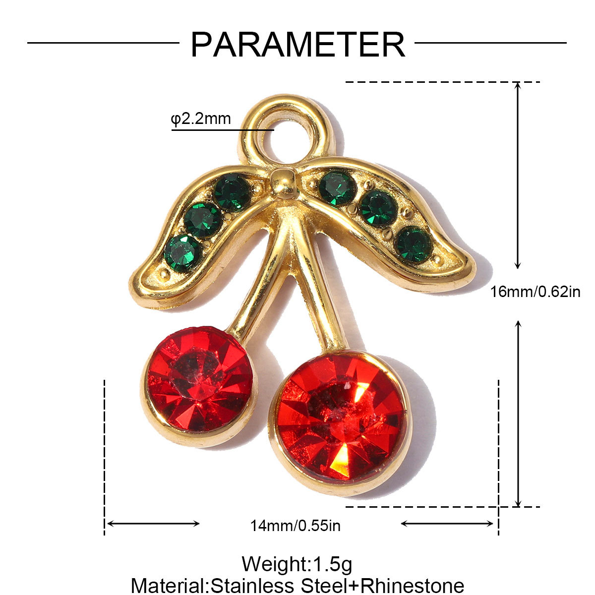 6pcs/pack Stainless Steel Resin Cherry DIY Bracelet Charms Cheese Ice Cream Cone Necklace Pendants Woman Hazelnut Shoe Accessory