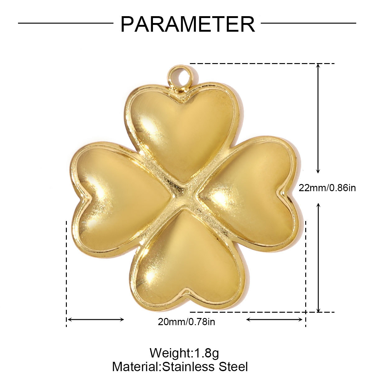 6pcs/pack Fashion Stainless Steel Clover Infinitial Knot DIY Charms Rhinestone Rose Lucky Eye Necklace Pendants Women Love Heart Jewelry