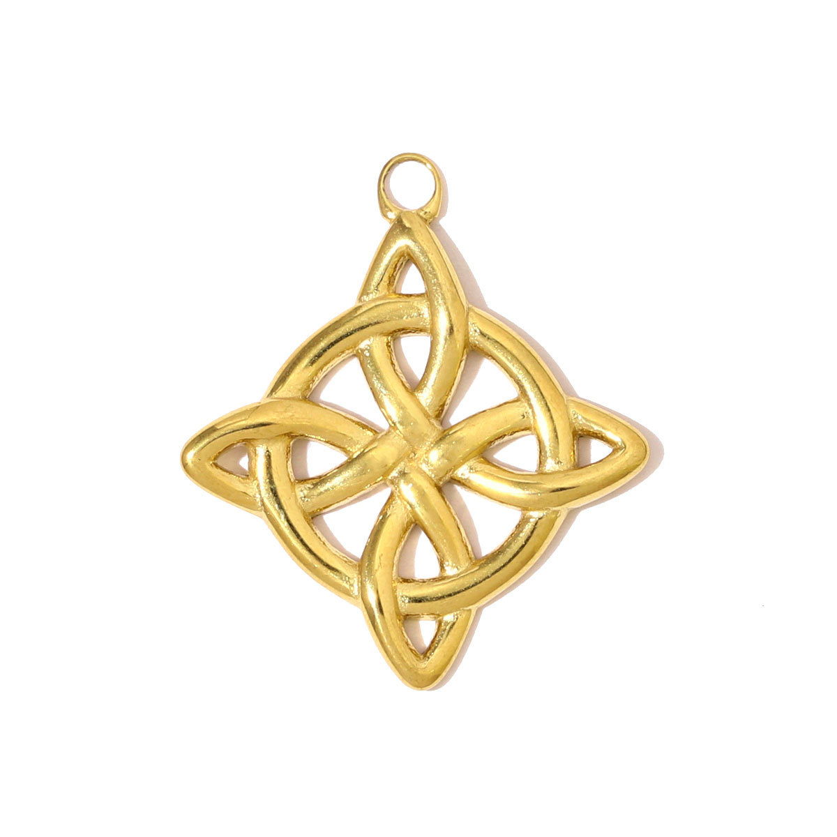6pcs/pack Fashion Stainless Steel Clover Infinitial Knot DIY Charms Rhinestone Rose Lucky Eye Necklace Pendants Women Love Heart Jewelry