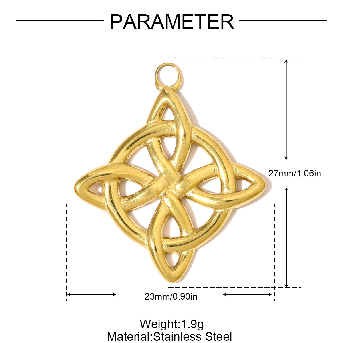 6pcs/pack Fashion Stainless Steel Clover Infinitial Knot DIY Charms Rhinestone Rose Lucky Eye Necklace Pendants Women Love Heart Jewelry