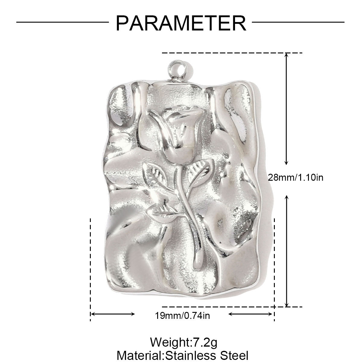 6pcs/pack Fashion Stainless Steel Squarrel Leaf DIY Charms Rhinestone Rose Daisy Necklace Pendants Women Octagram Star Sun Jewelry