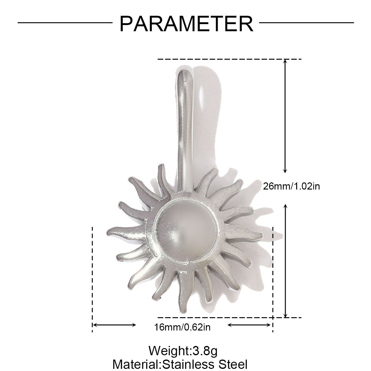6pcs/pack Fashion Stainless Steel Squarrel Leaf DIY Charms Rhinestone Rose Daisy Necklace Pendants Women Octagram Star Sun Jewelry