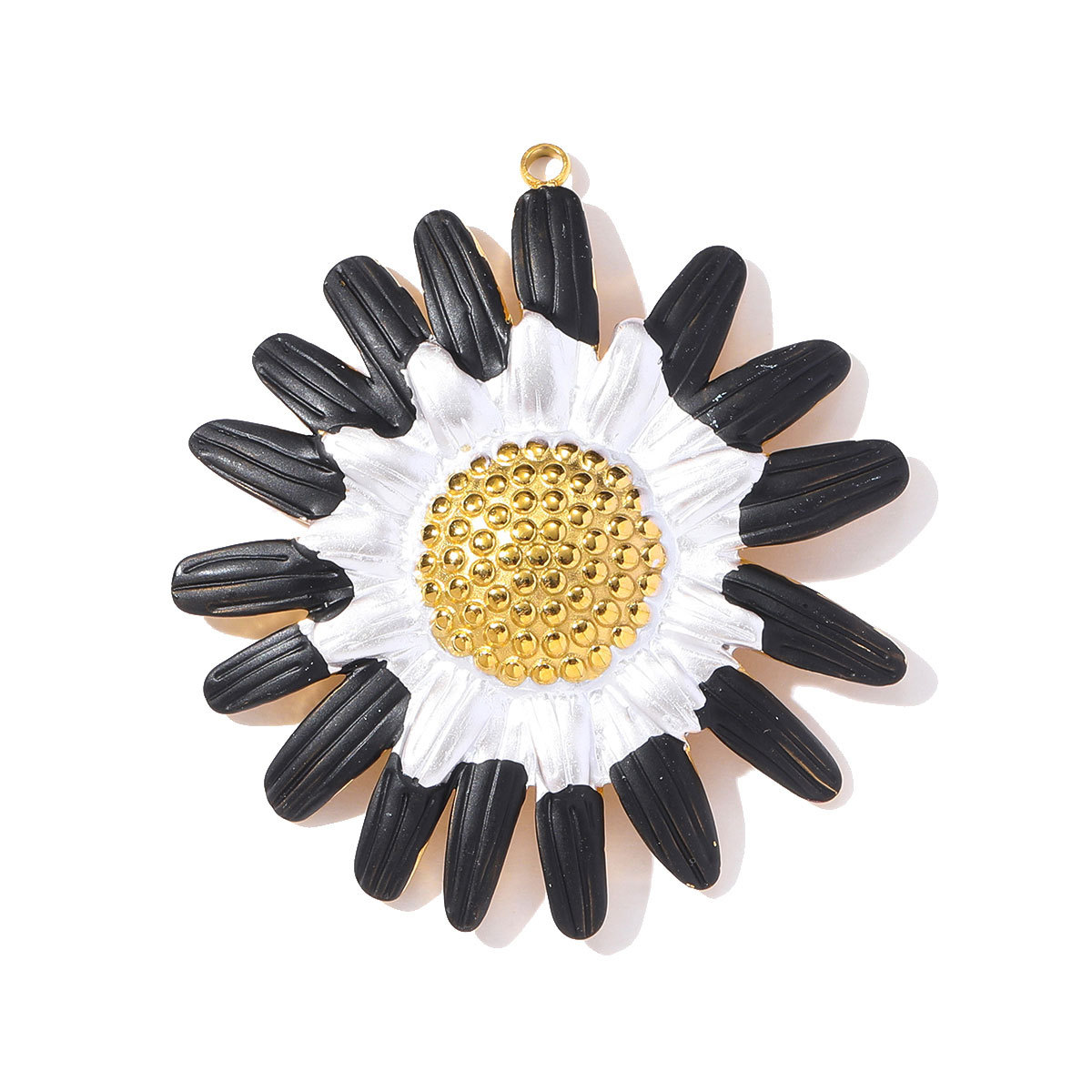 6pcs/pack Retro Stainless Steel Enamel Daisy Sunflower Necklace Pendant Gradient Cherry DIY Earring Charms Woman Fruit Jewelry
