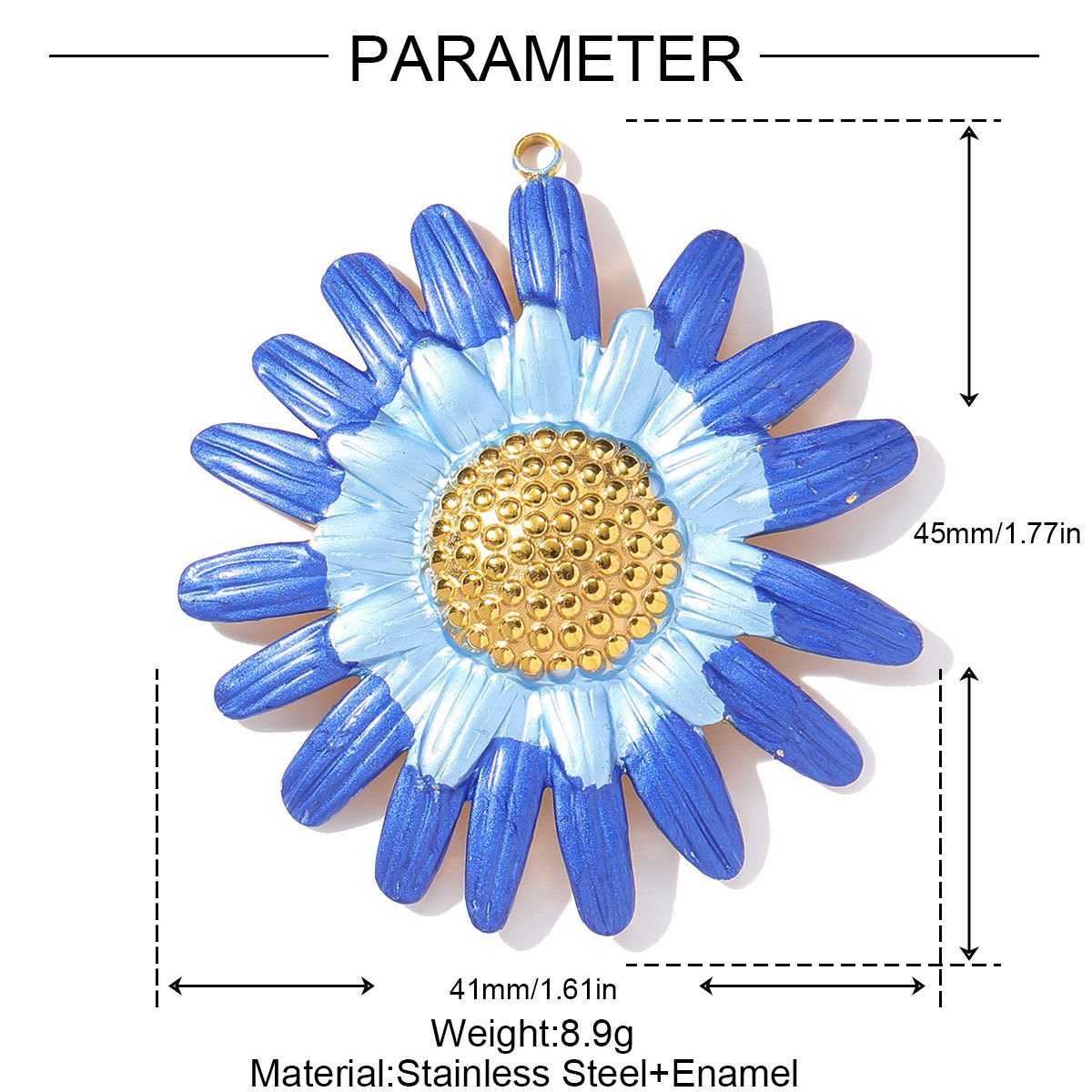 6pcs/pack Retro Stainless Steel Enamel Daisy Sunflower Necklace Pendant Gradient Cherry DIY Earring Charms Woman Fruit Jewelry