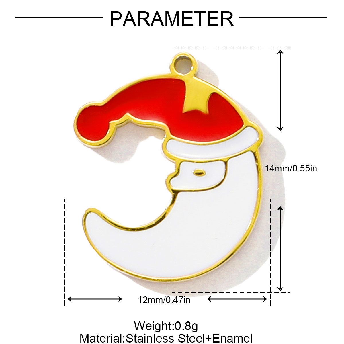 6pcs/pack Stainless Steel Enamel Snowman Gift Box Necklace Pendant Elk Deer Bell DIY Charms Woman Christmas Tree Jewelry