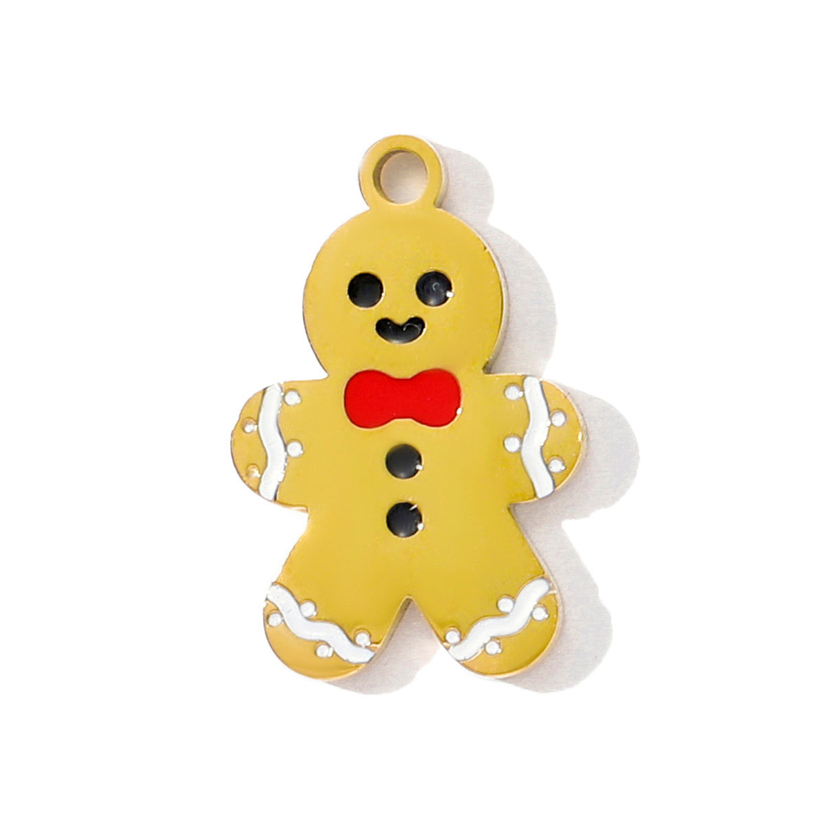 6pcs/pack Stainless Steel Enamel Snowman Gift Box Necklace Pendant Elk Deer Bell DIY Charms Woman Christmas Tree Jewelry